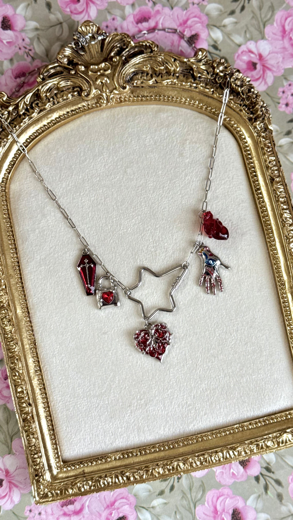 Red charm necklace