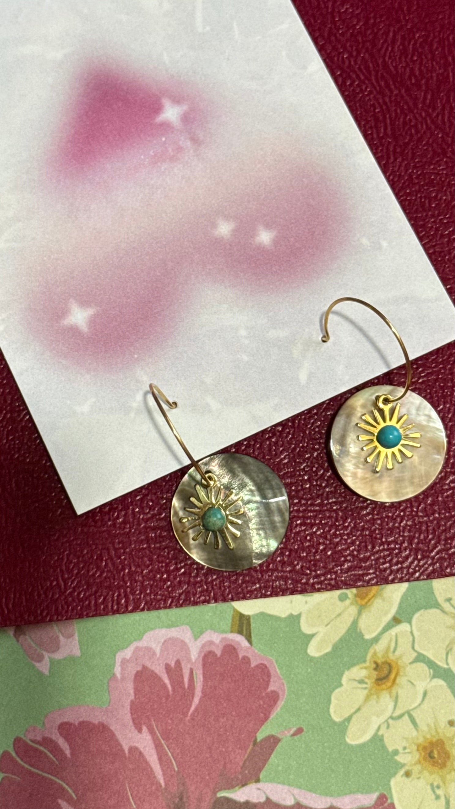 Pearly sun earrings