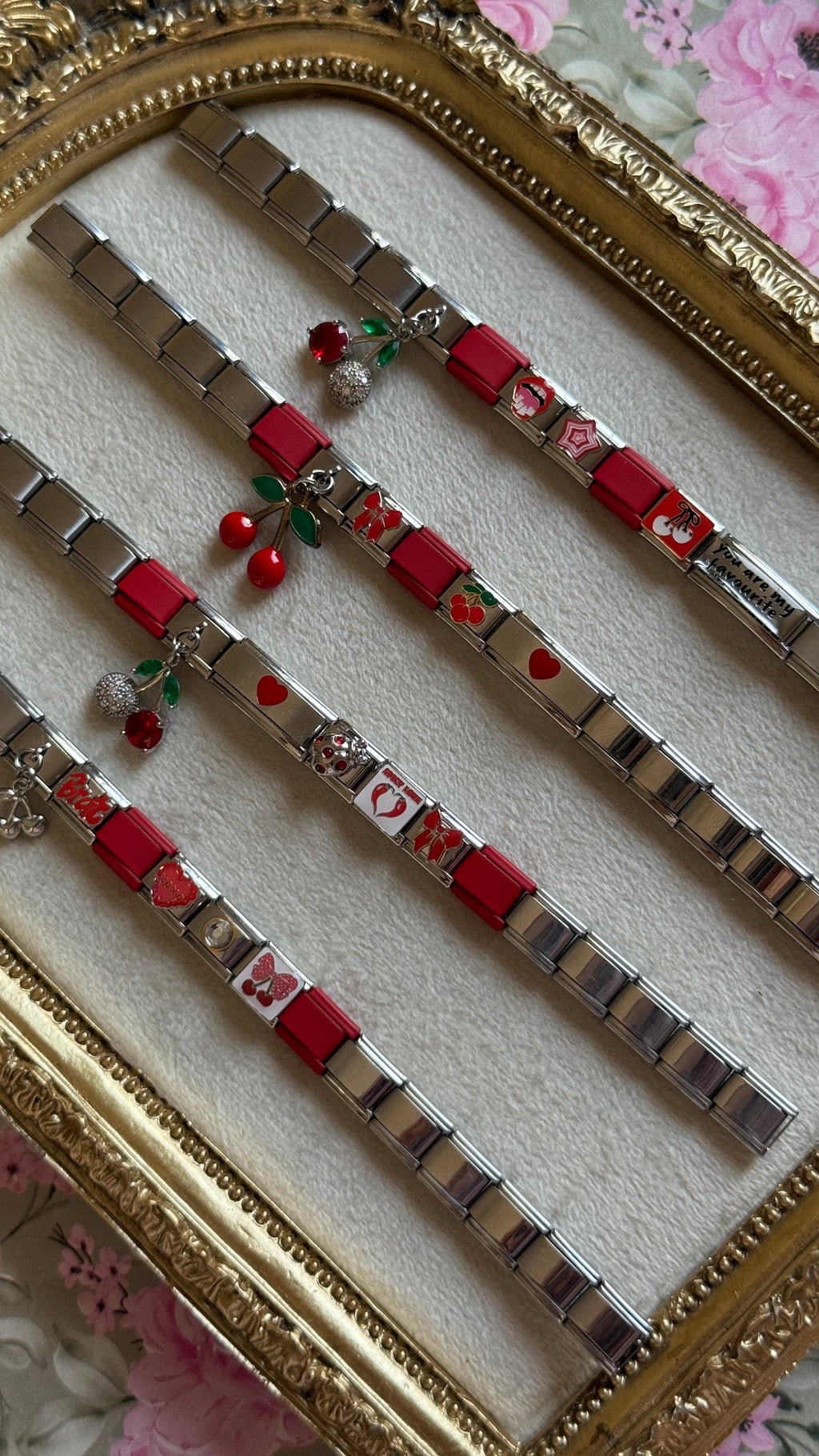 Red theme Italian bracelet