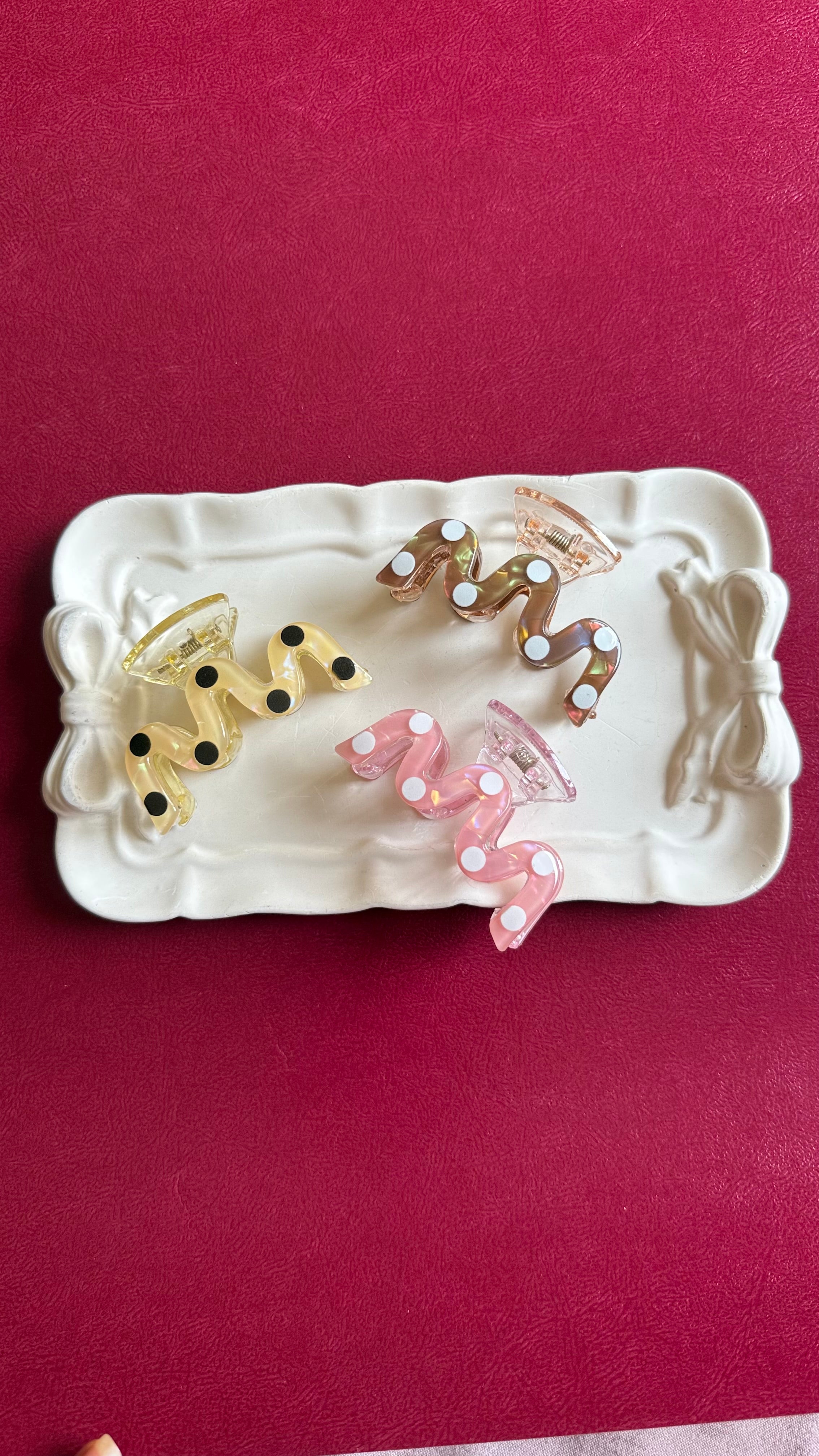 Polka dot claw clip