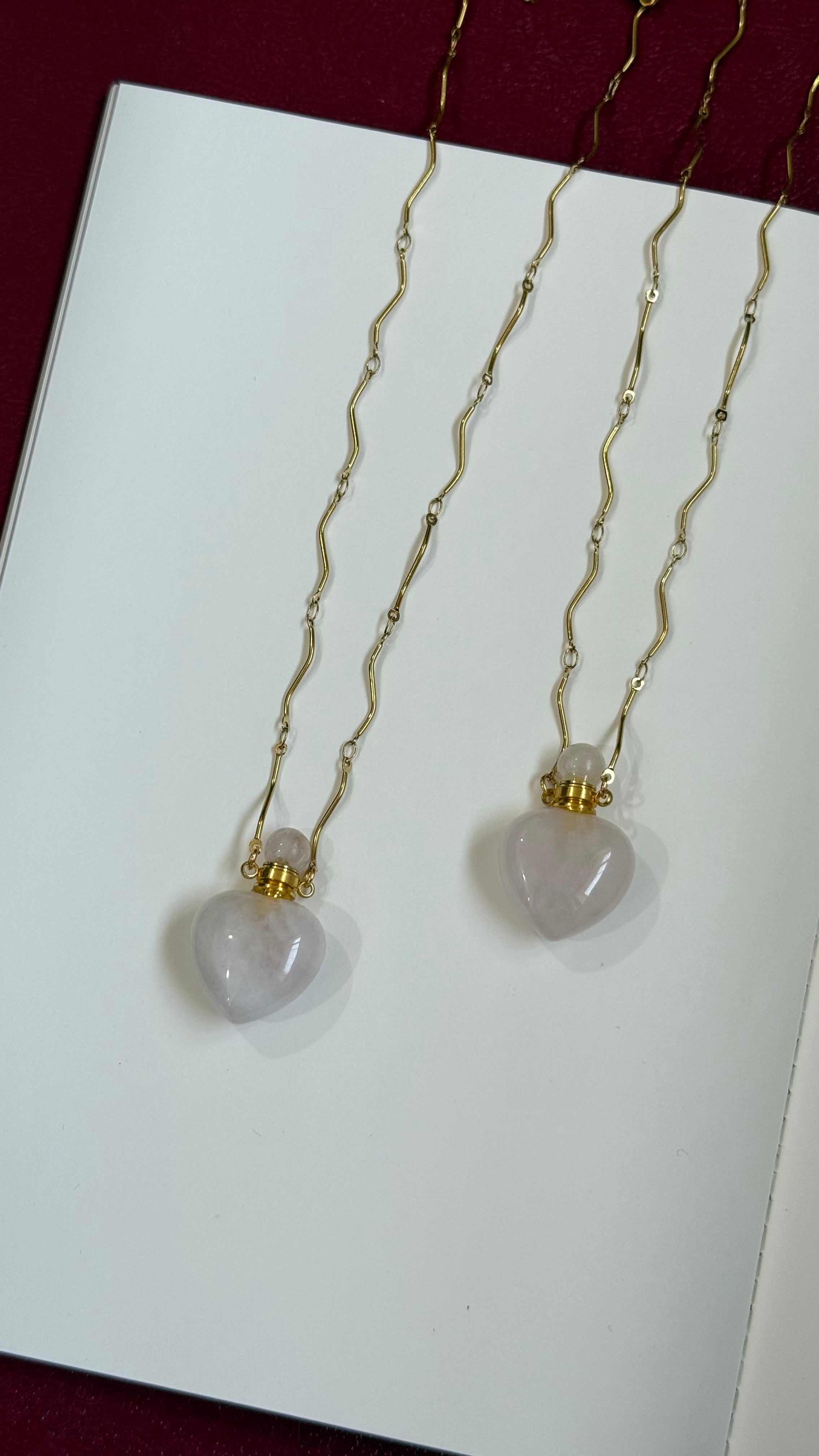 Rose quartz perfume bottle