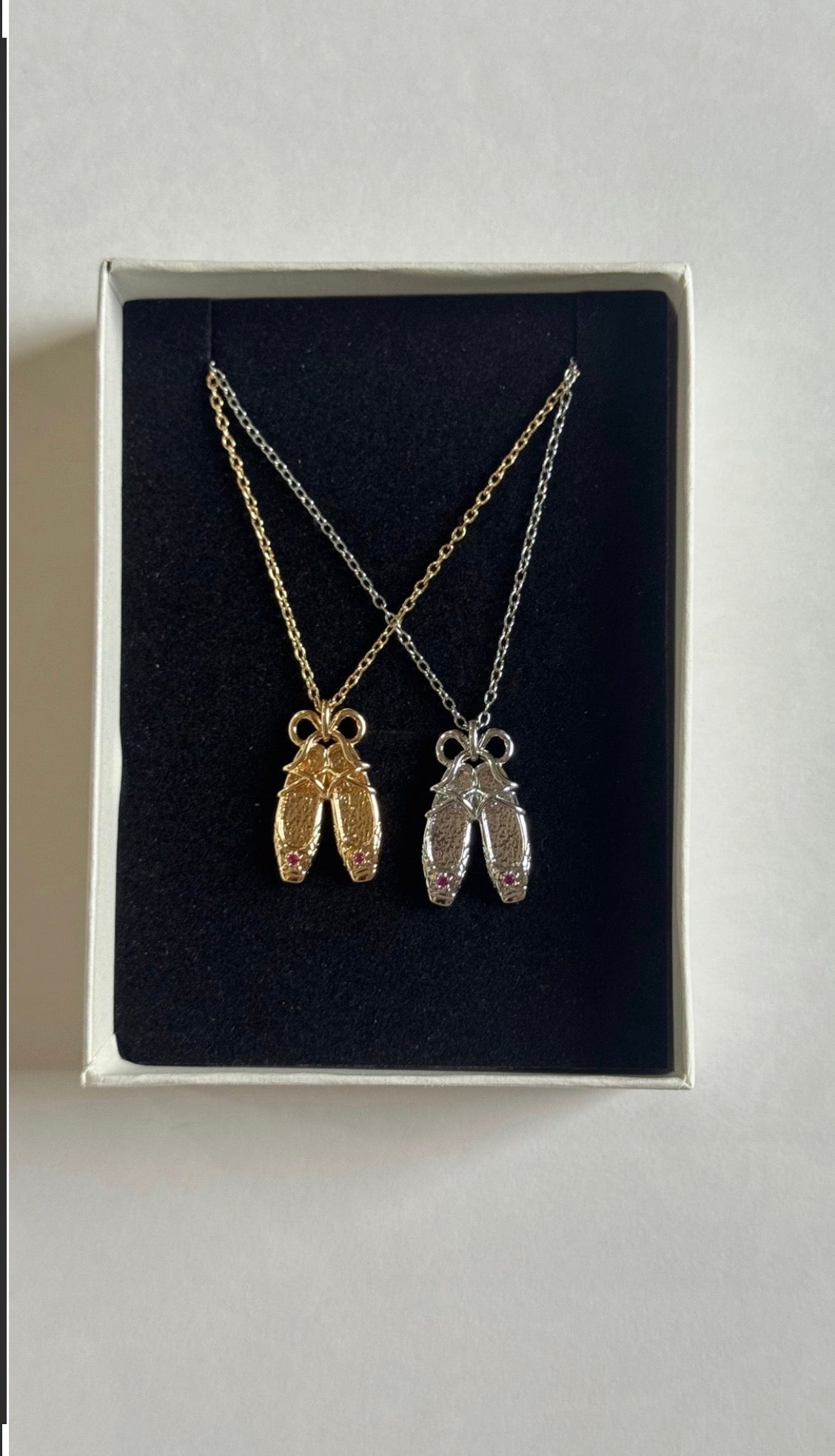 ballet shoe necklace