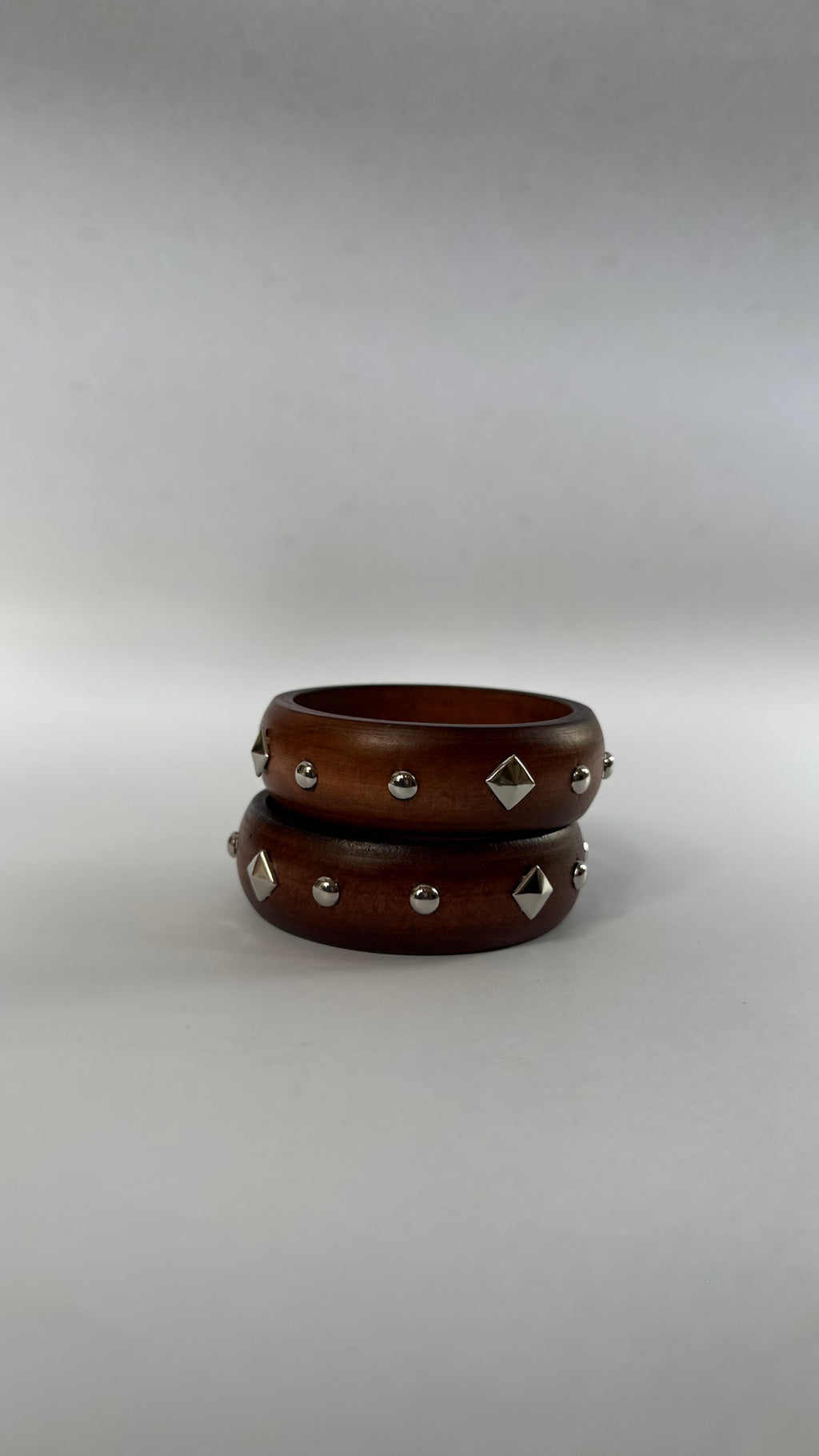 Wooden Bangle with silver studds