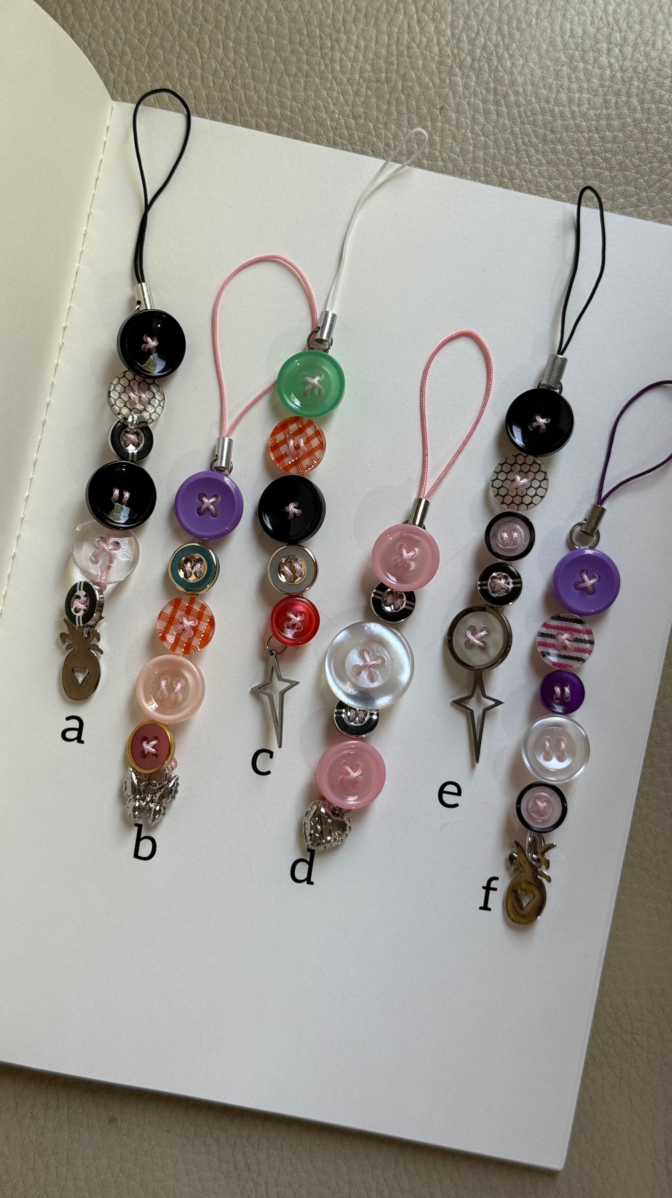 Multicolour button charm
