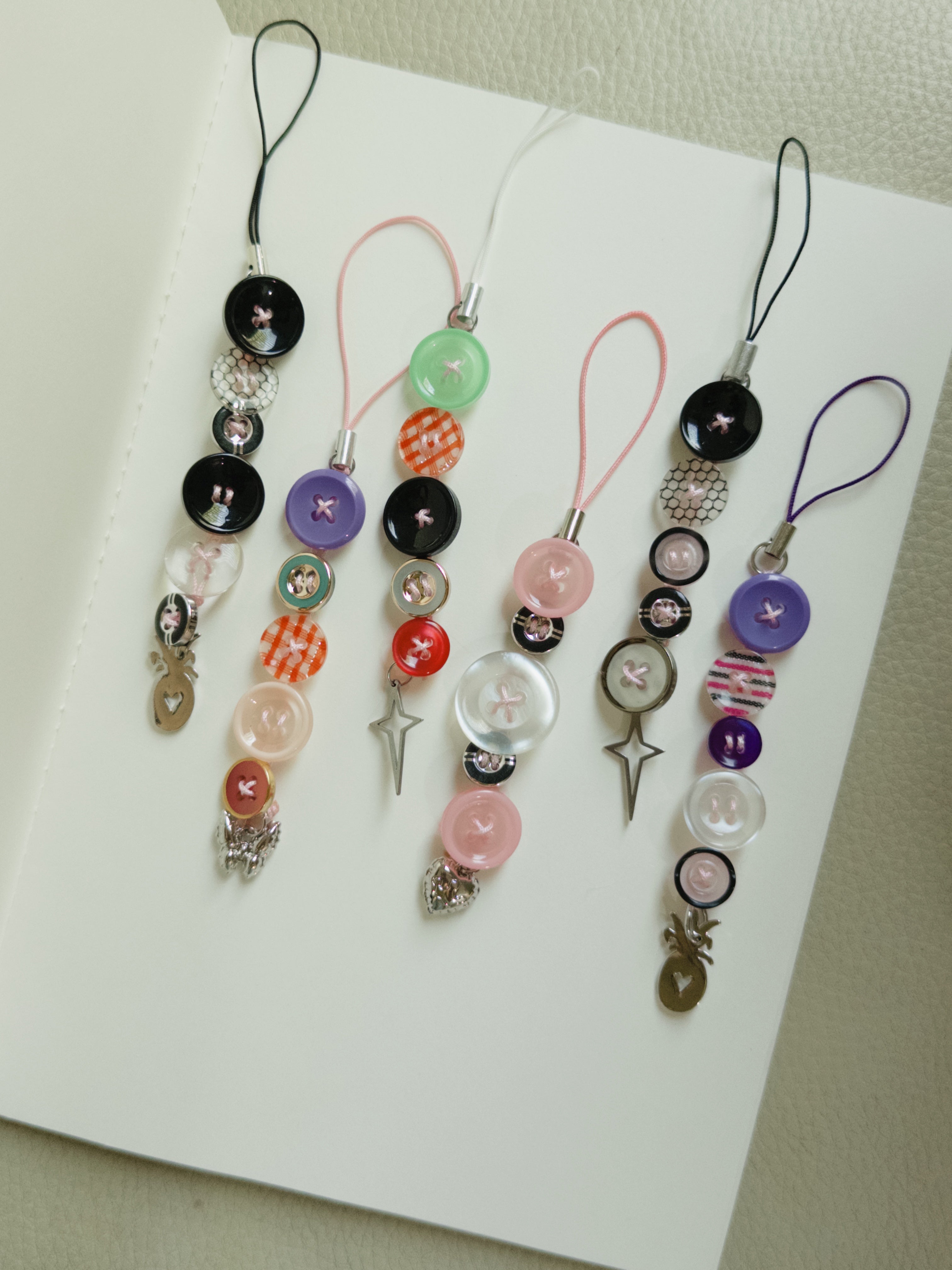 Multicolour button charm