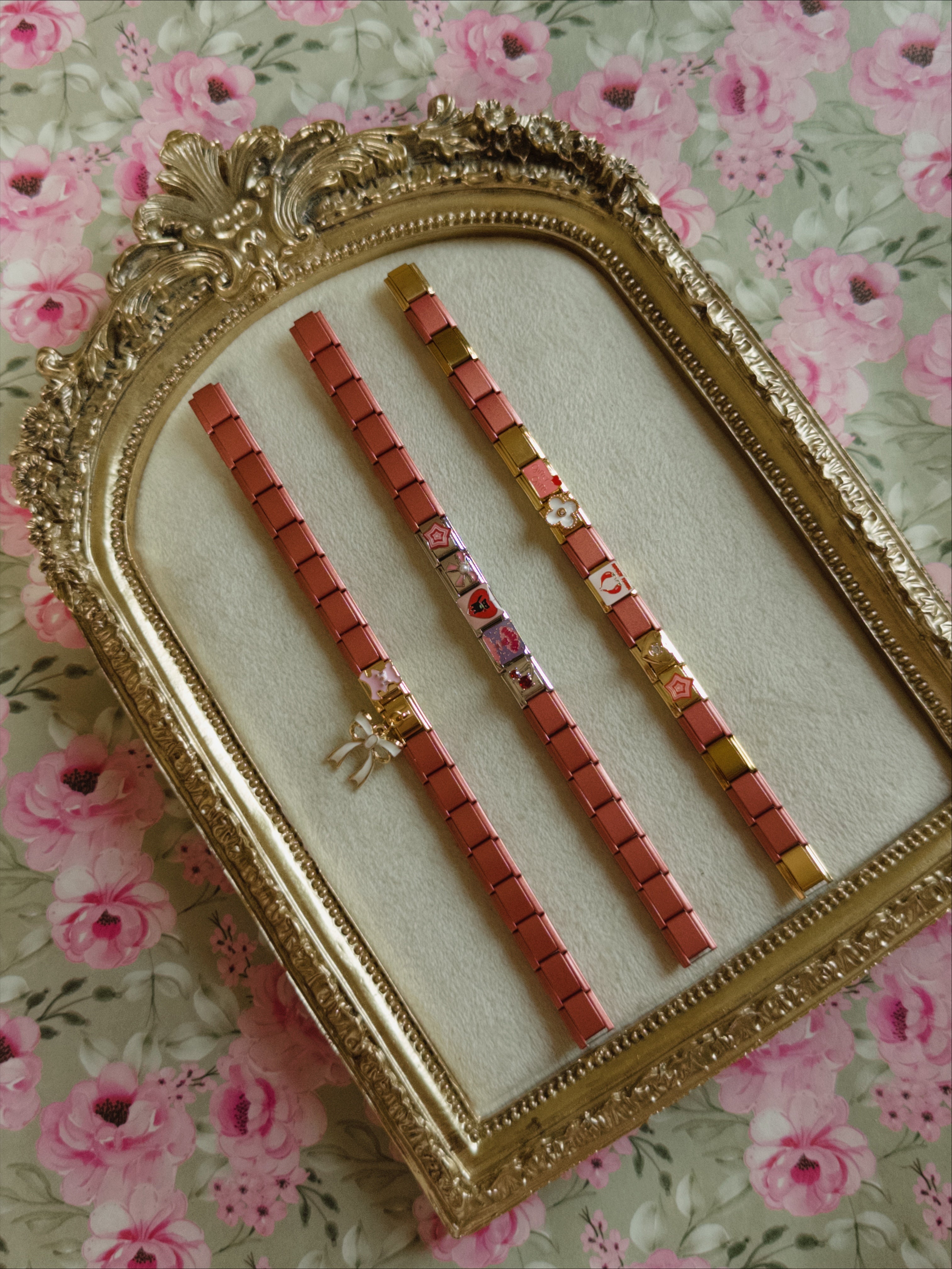 Pink theme Italian bracelet