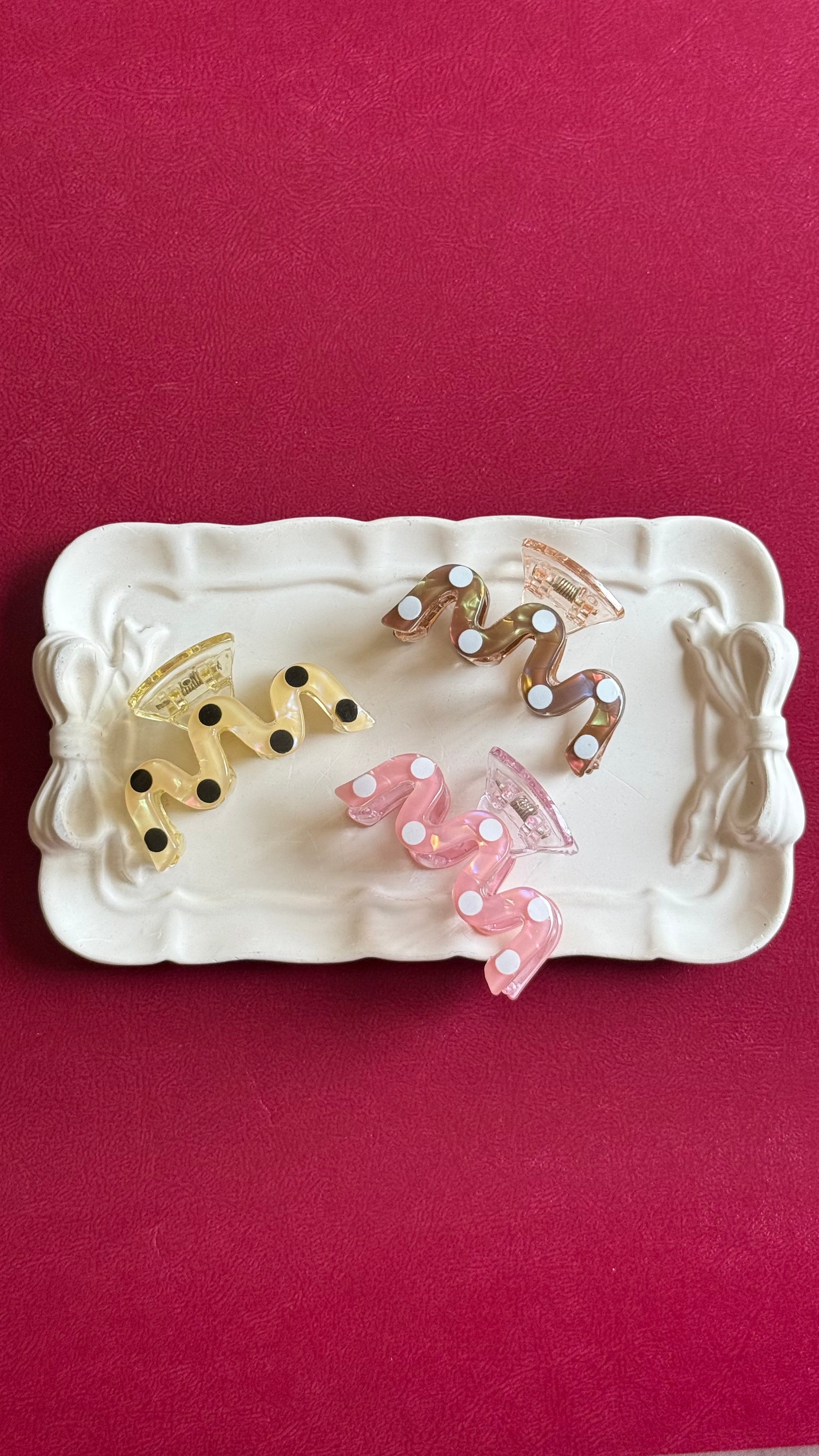 Polka dot claw clip