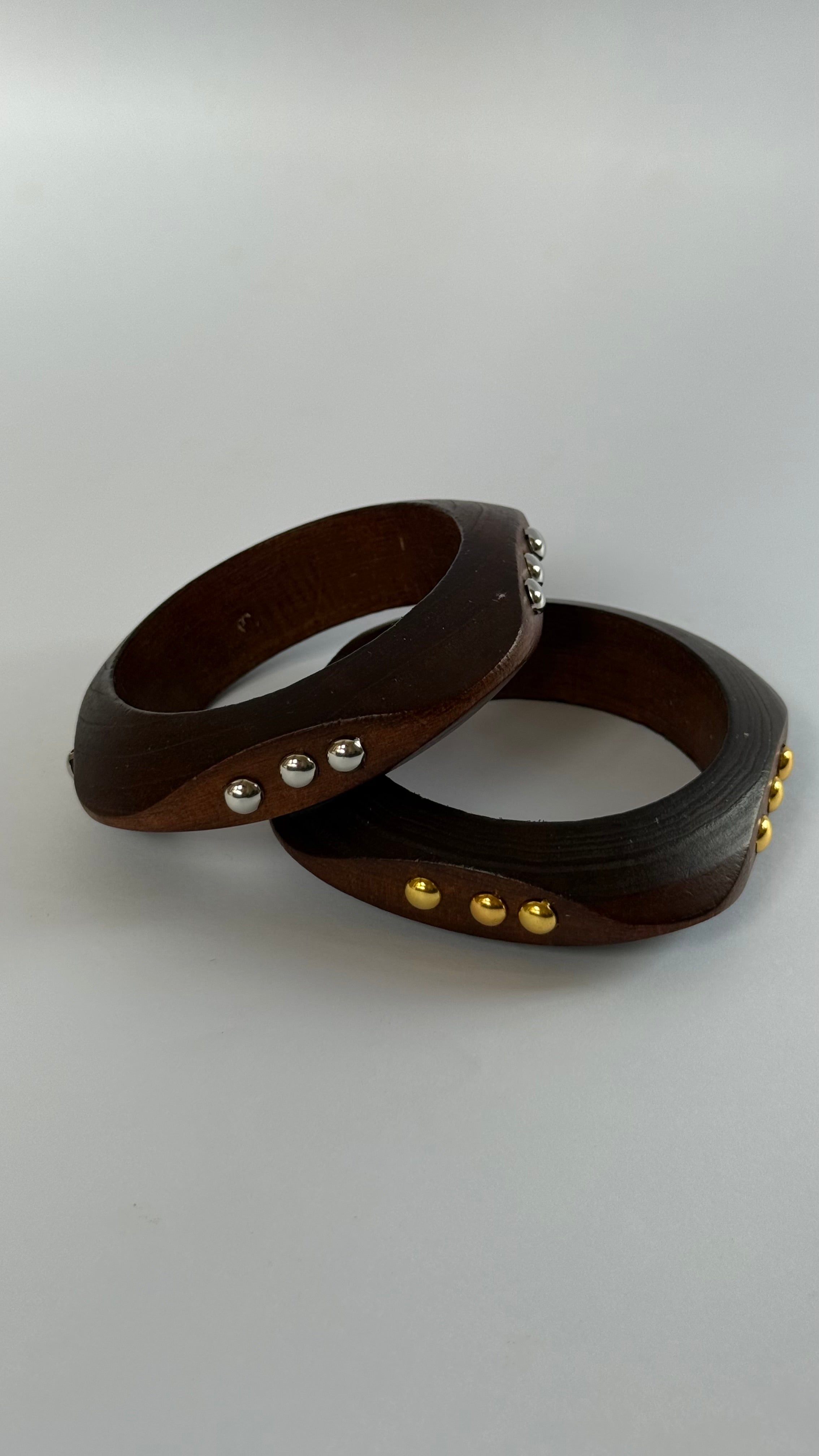 Square with studds wooden Bangle