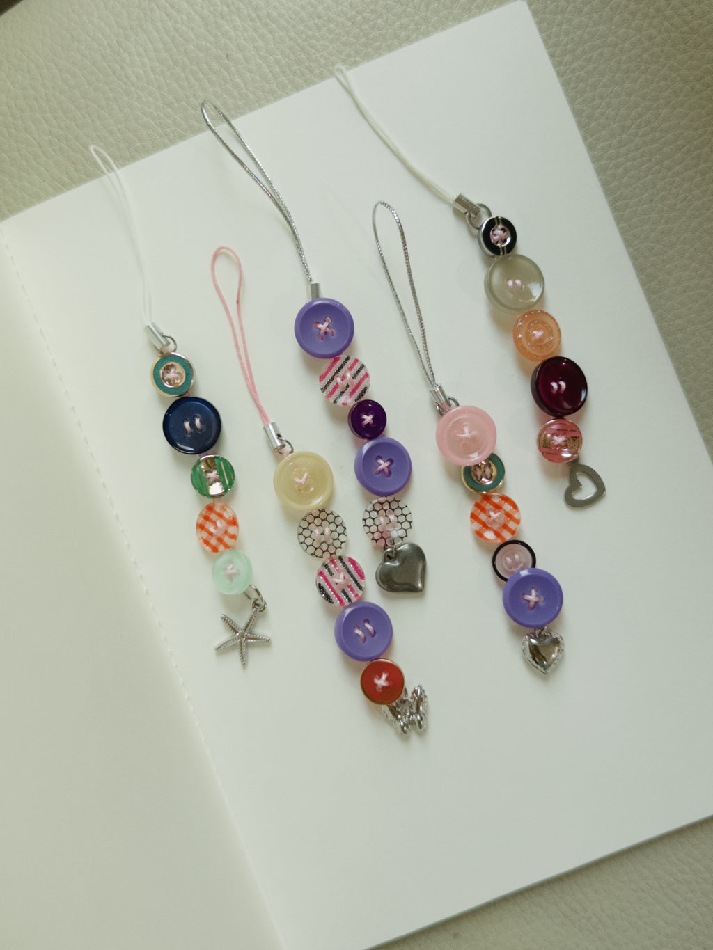 Multicolor button up charm