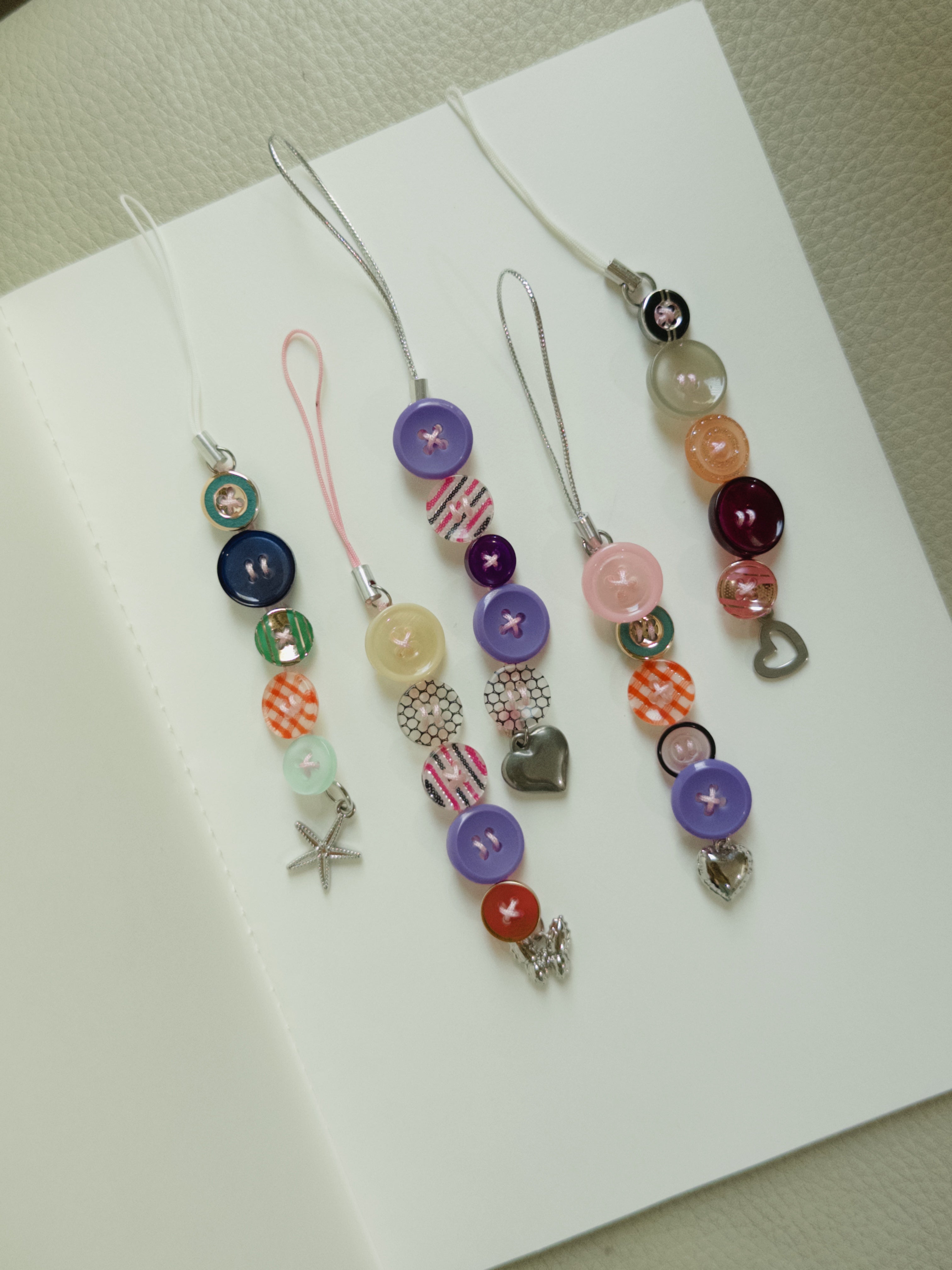 Multicolor button up charm