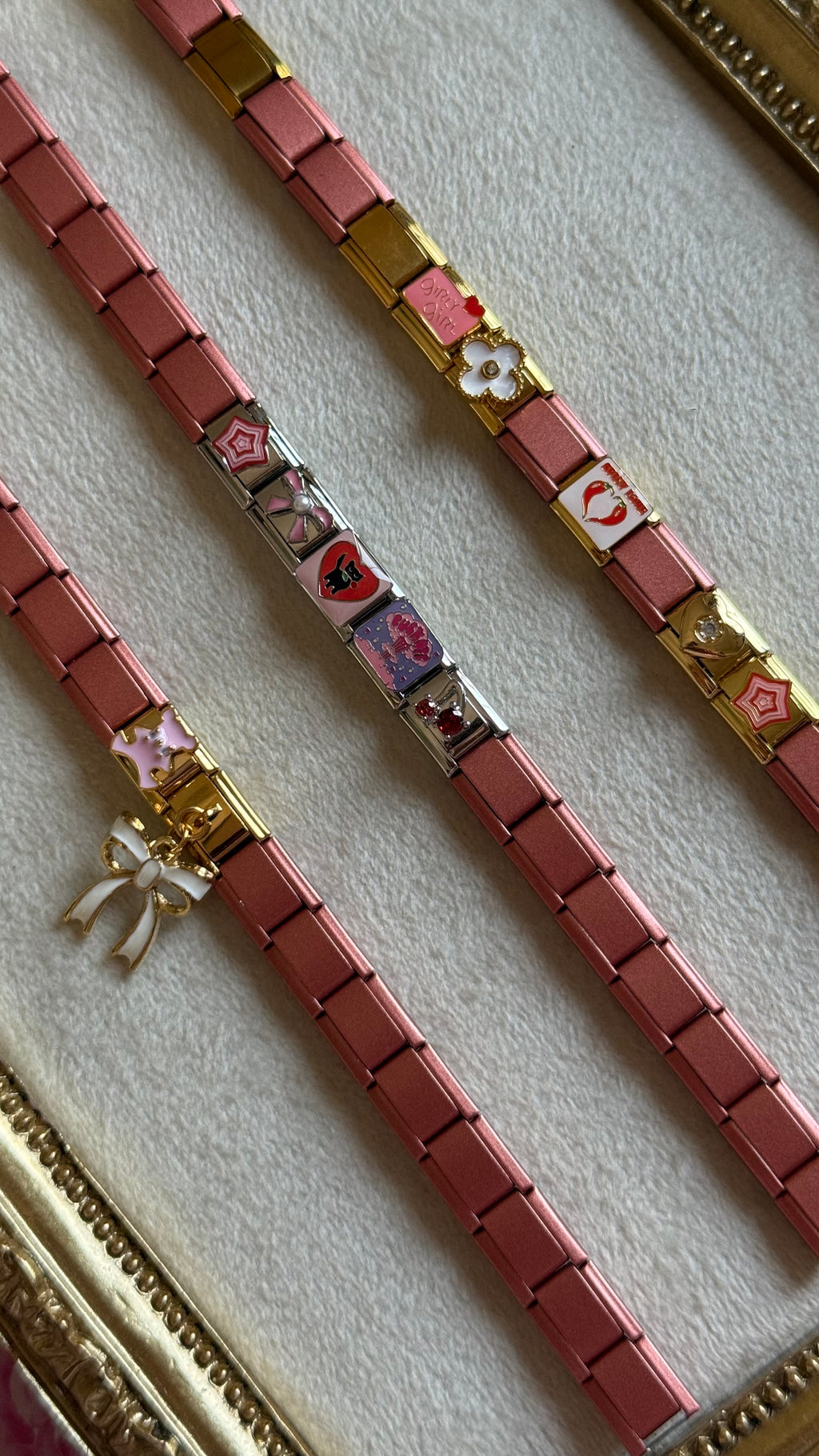 Pink theme Italian bracelet