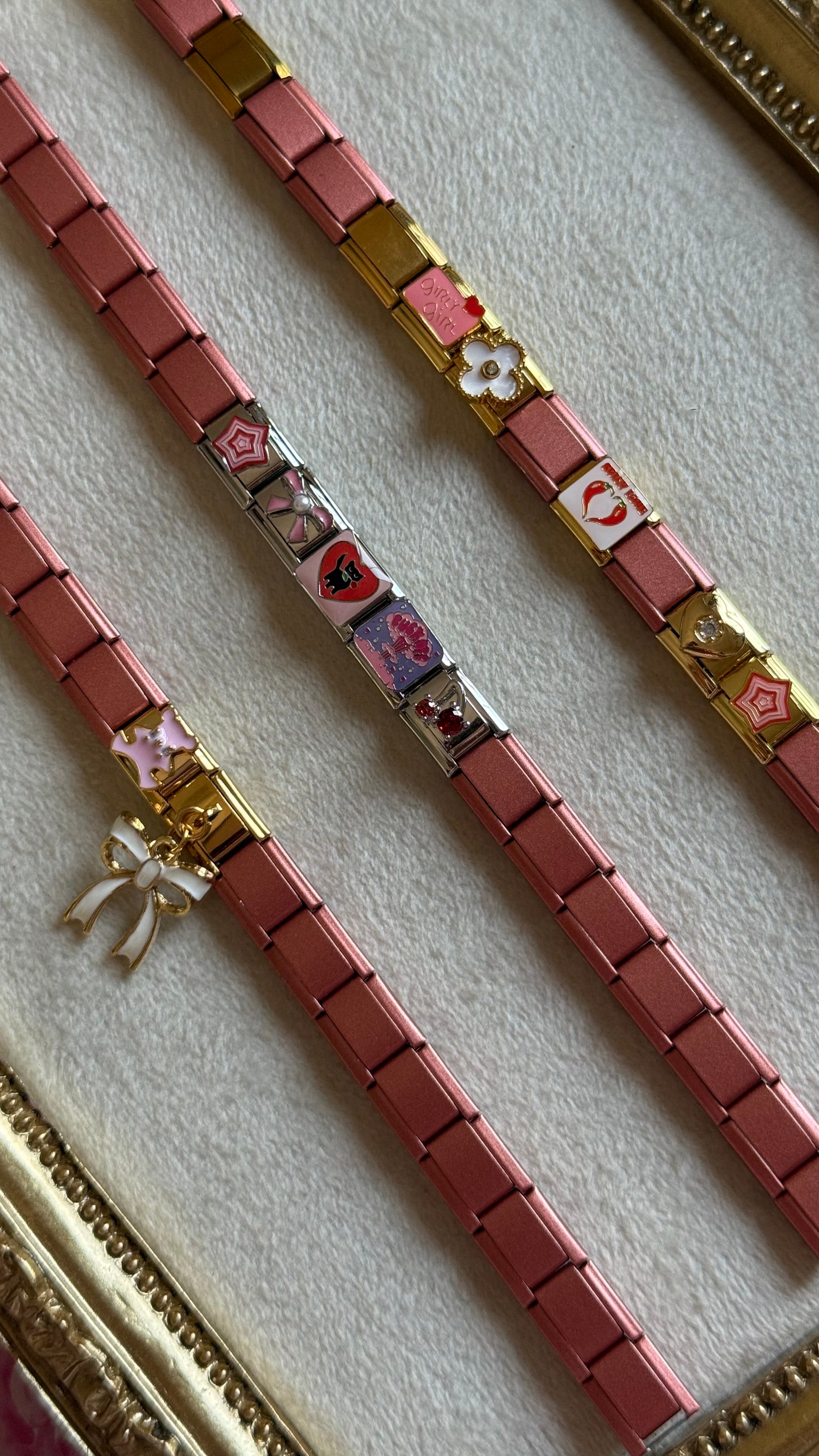 Pink theme Italian bracelet