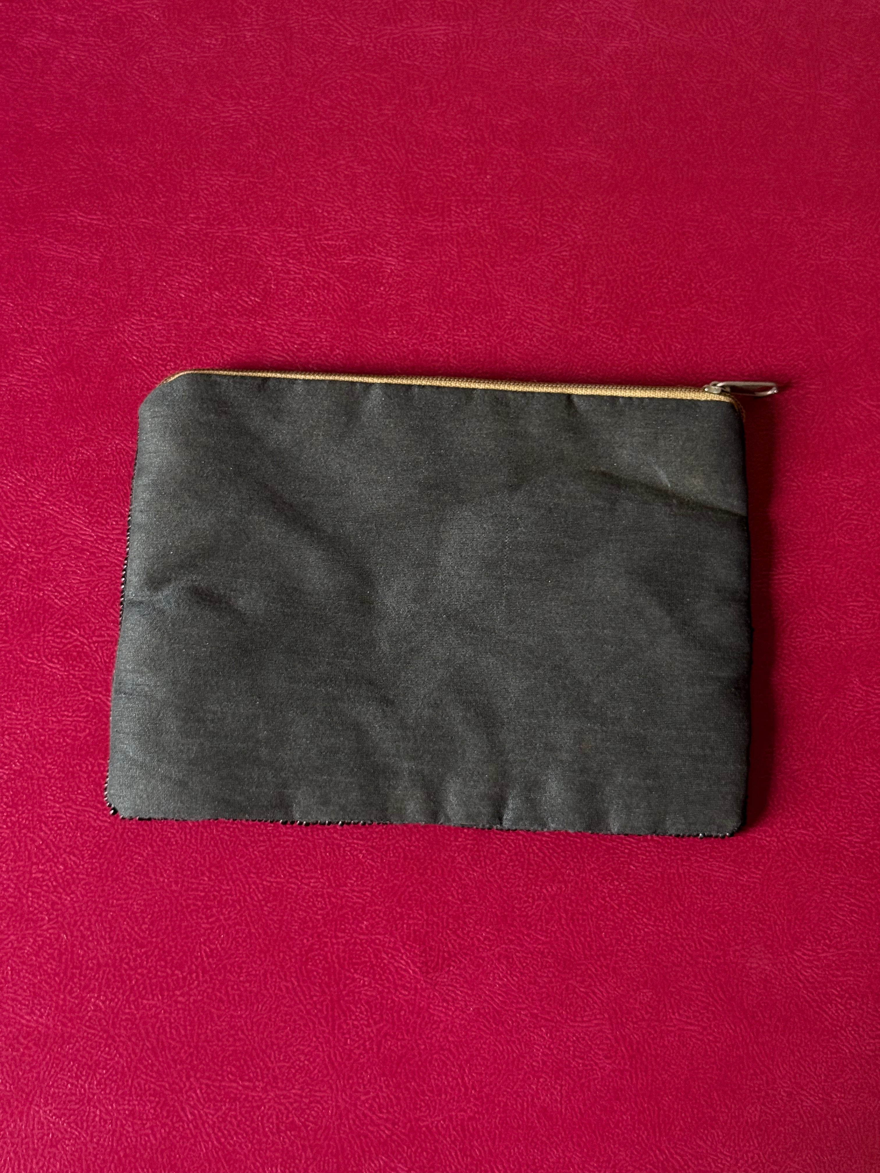 Black with golden heart pouch