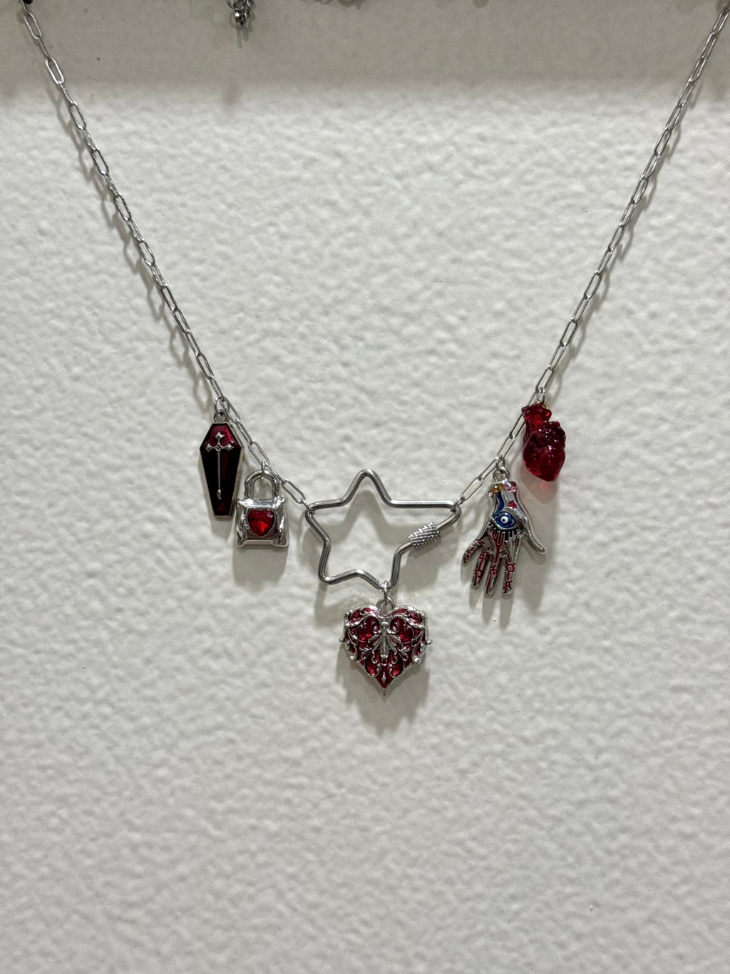 Red charm necklace