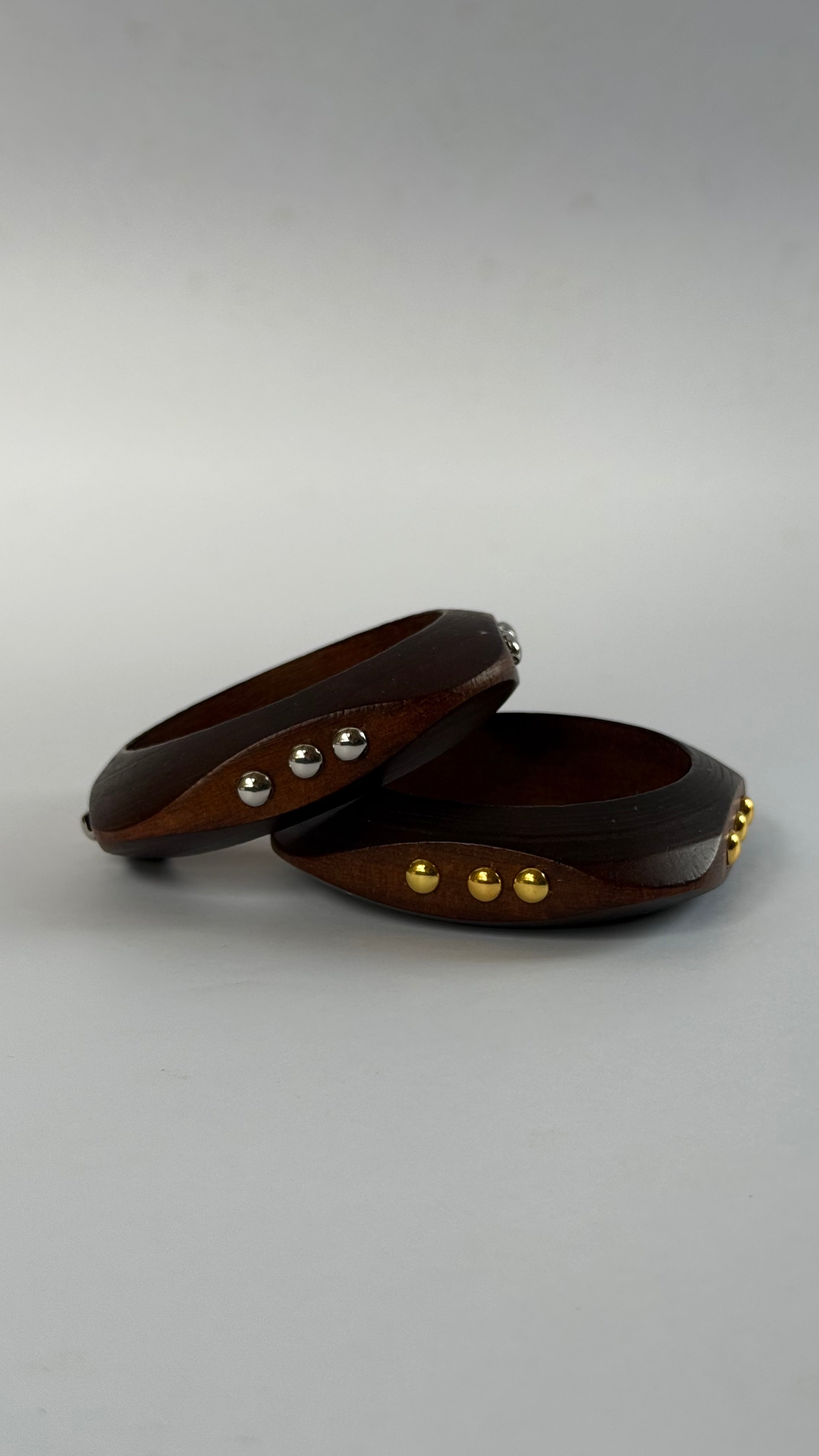 Square with studds wooden Bangle