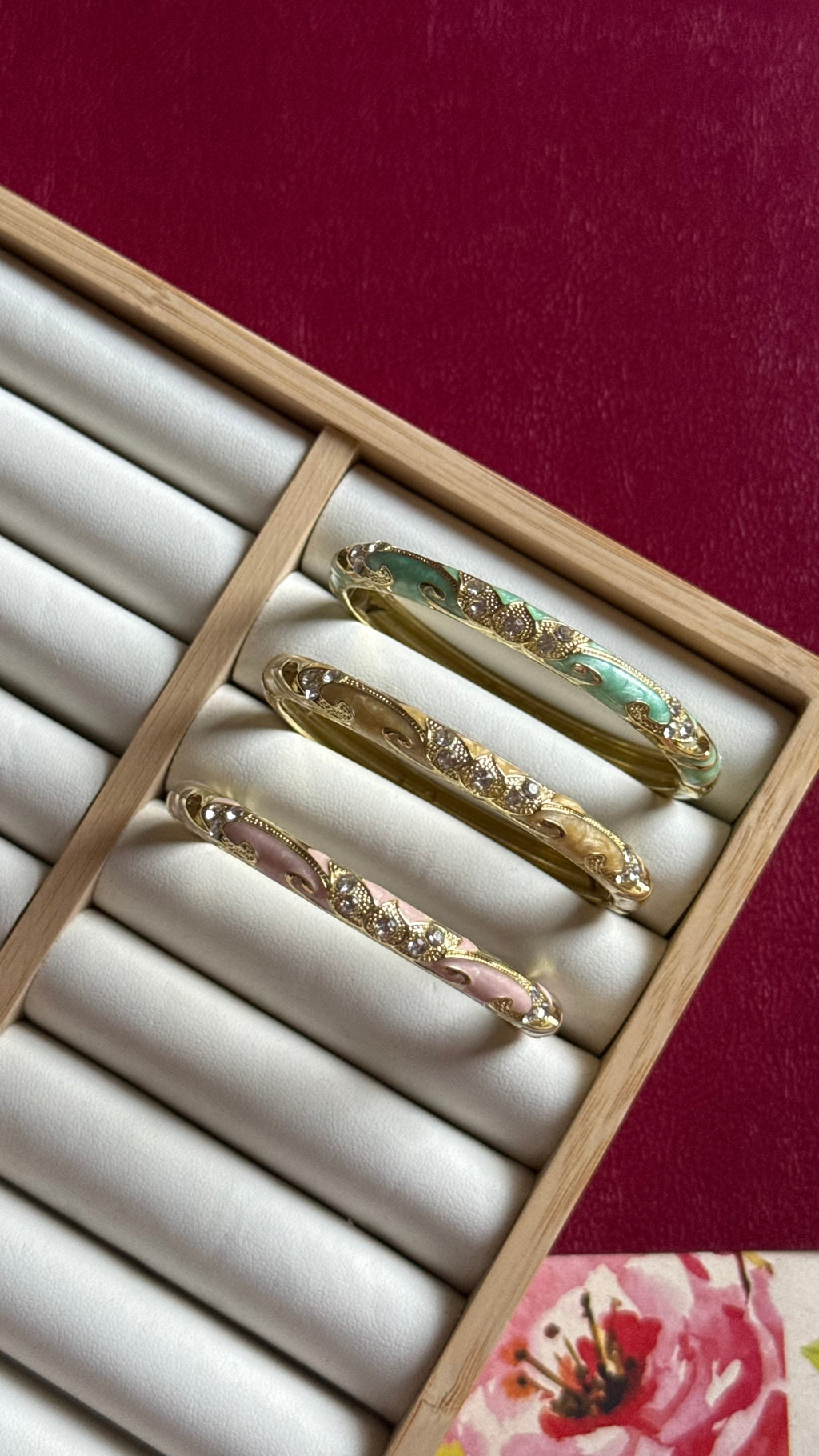 Lotus studded bangles