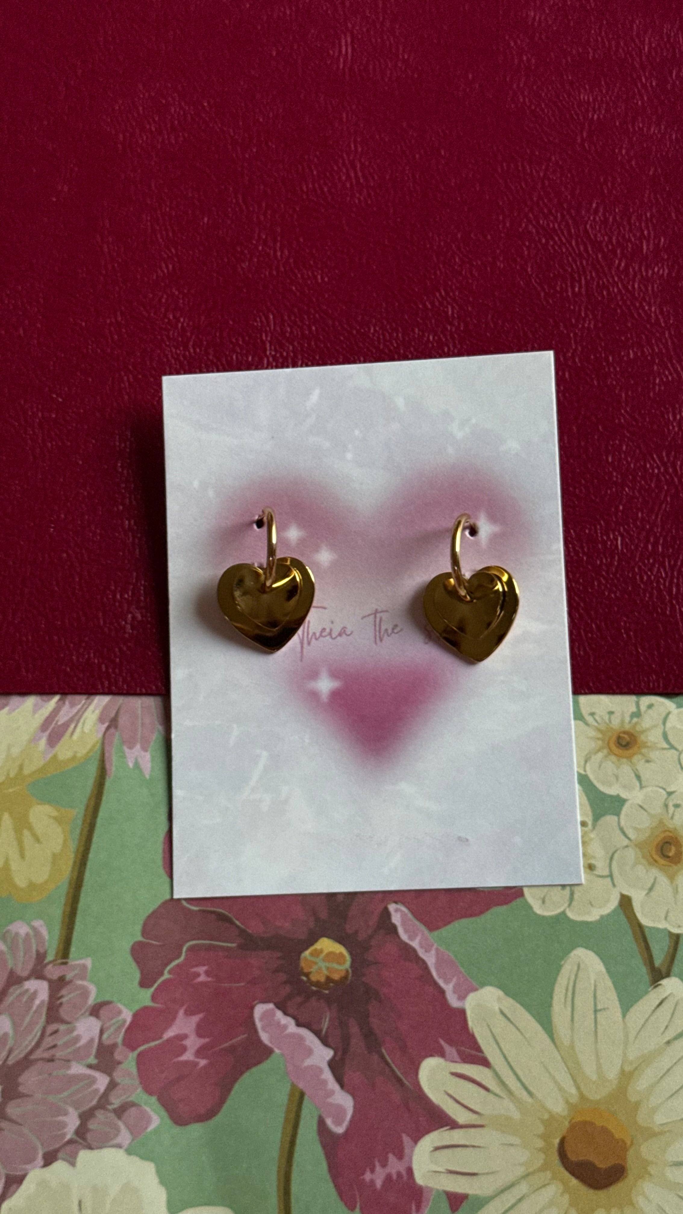 Double trouble heart earrings