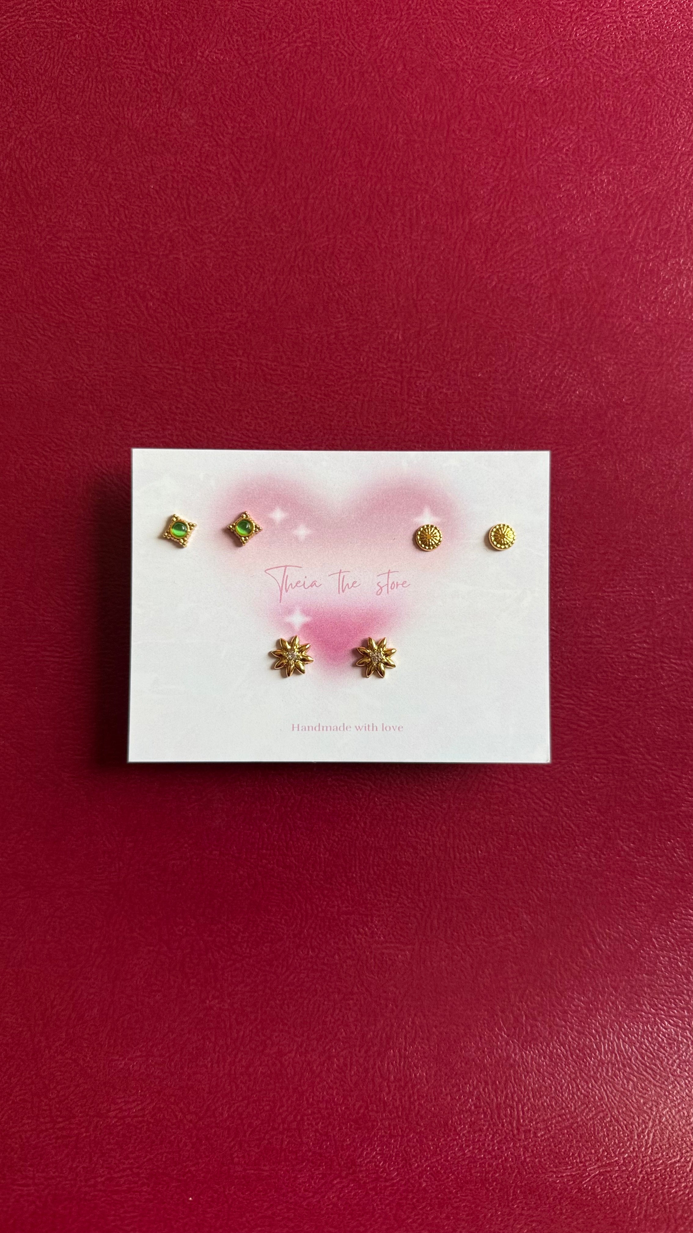 Flower leaf piercing set