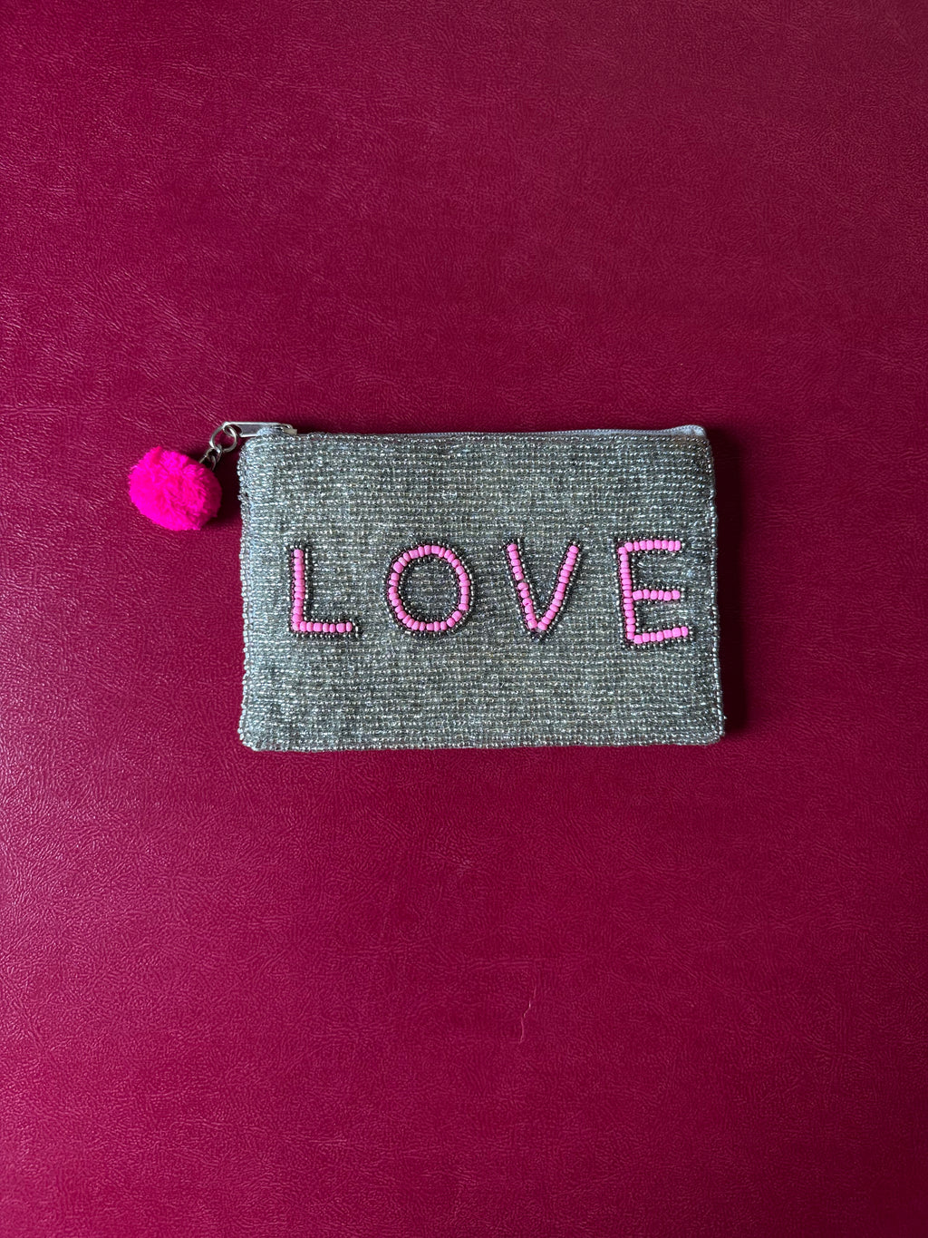Love beaded pouch