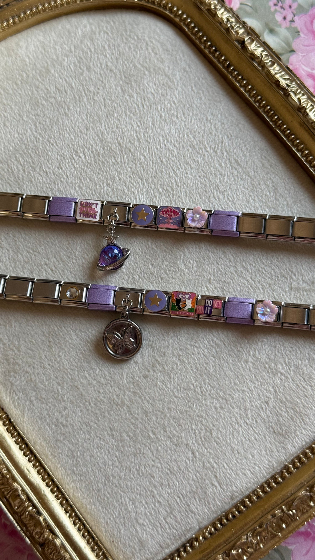 Purple theme Italian bracelet