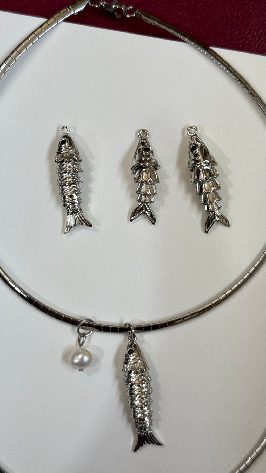 Koi fish chain silver