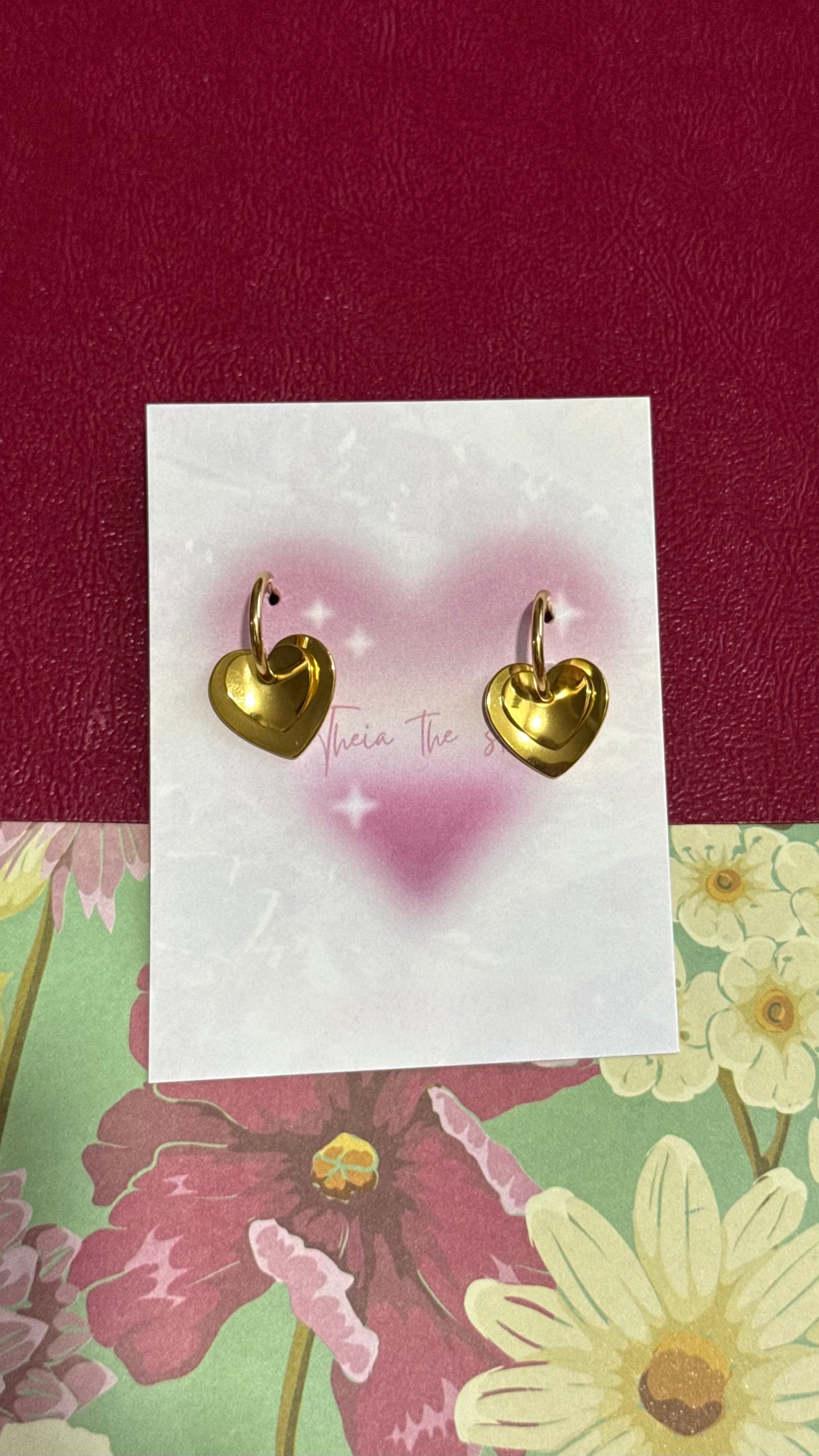 Double trouble heart earrings