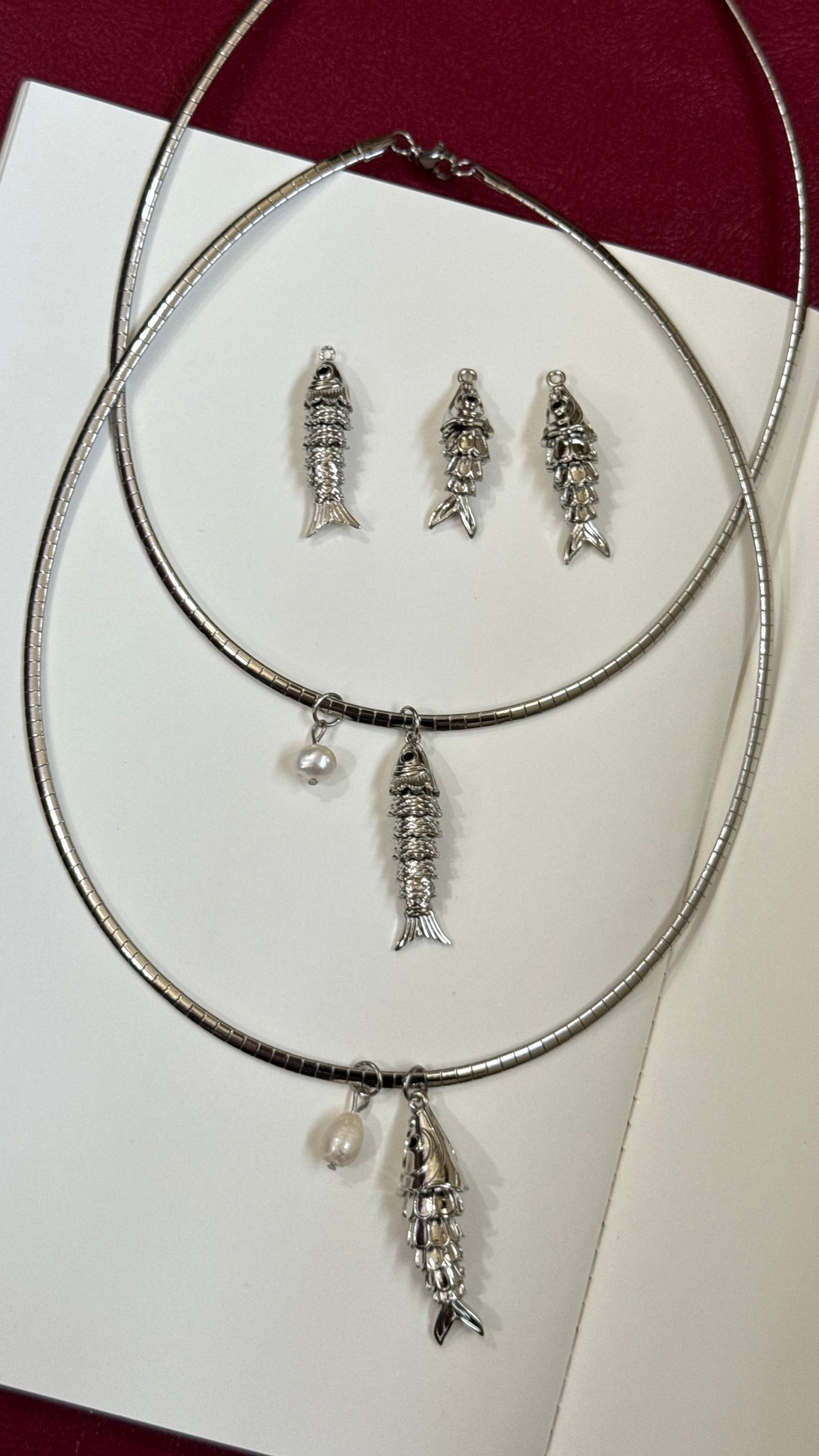 Koi fish chain silver