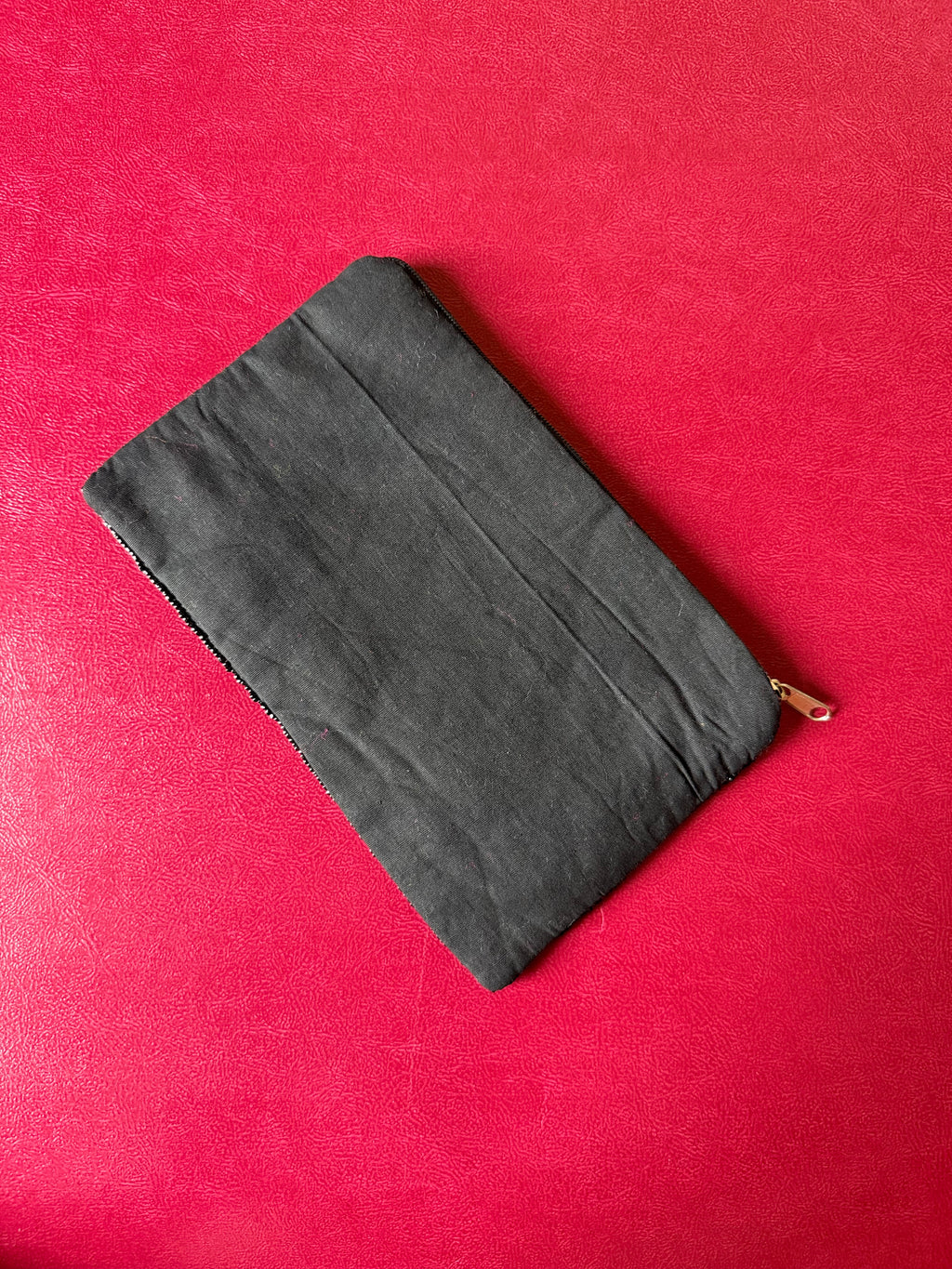 Black with pink heart pouch