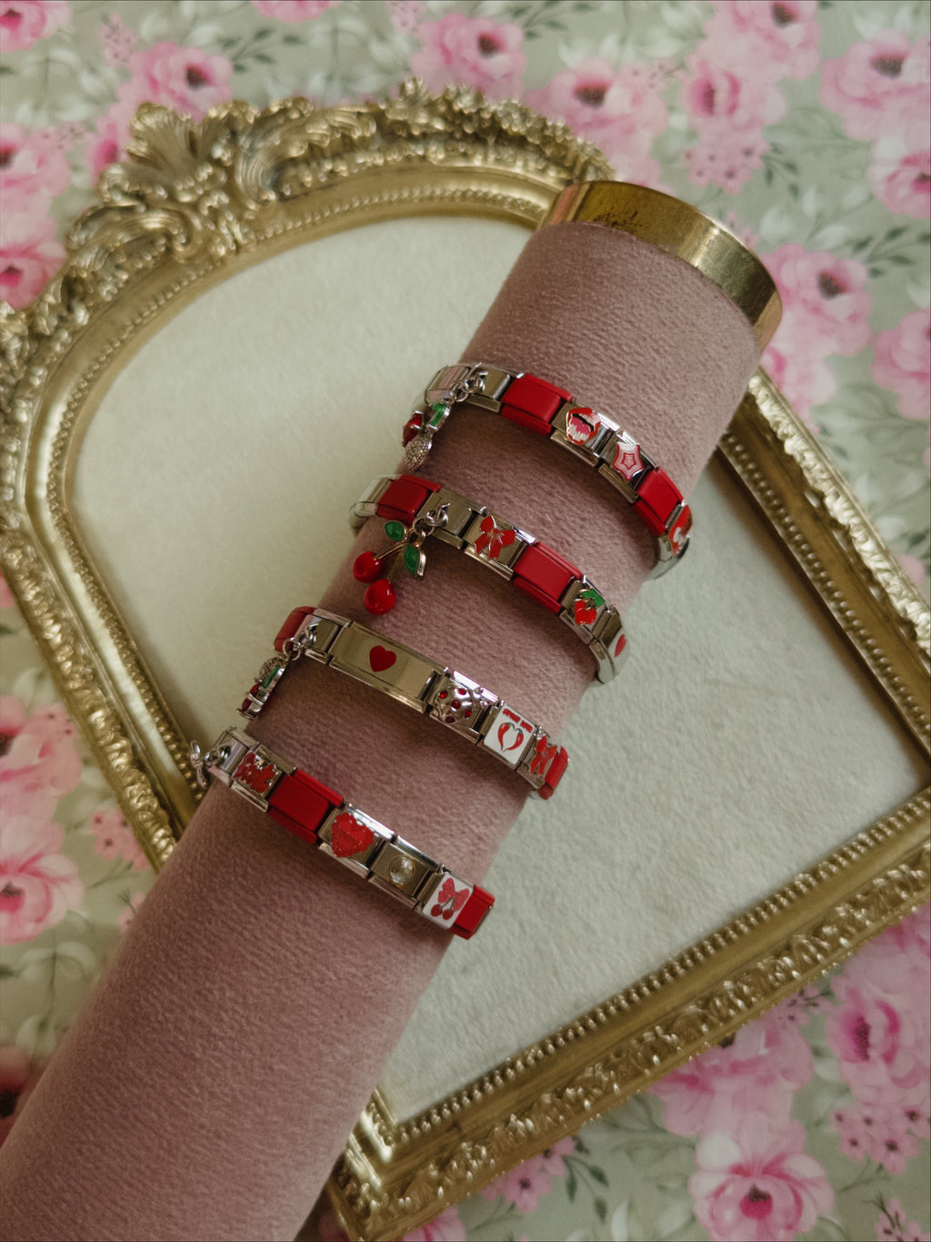 Red theme Italian bracelet