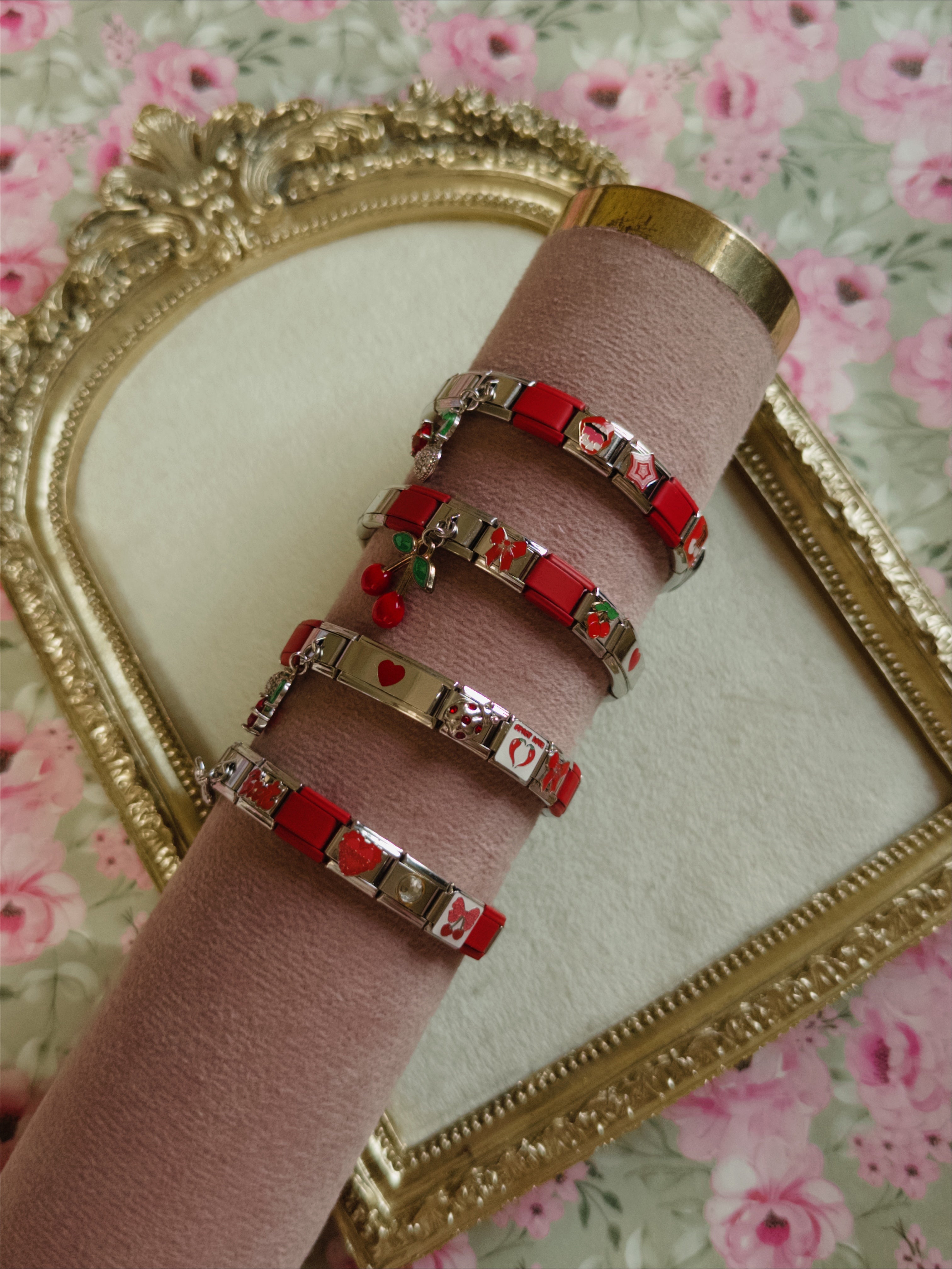 Red theme Italian bracelet