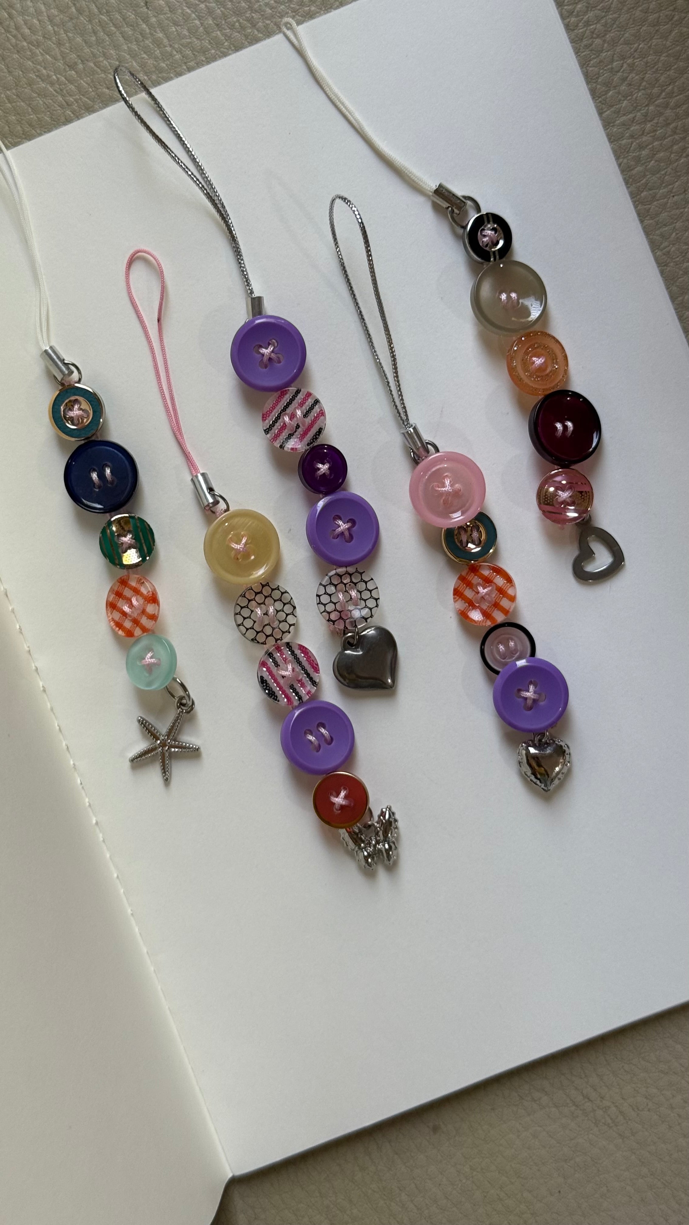 Multicolor button up charm
