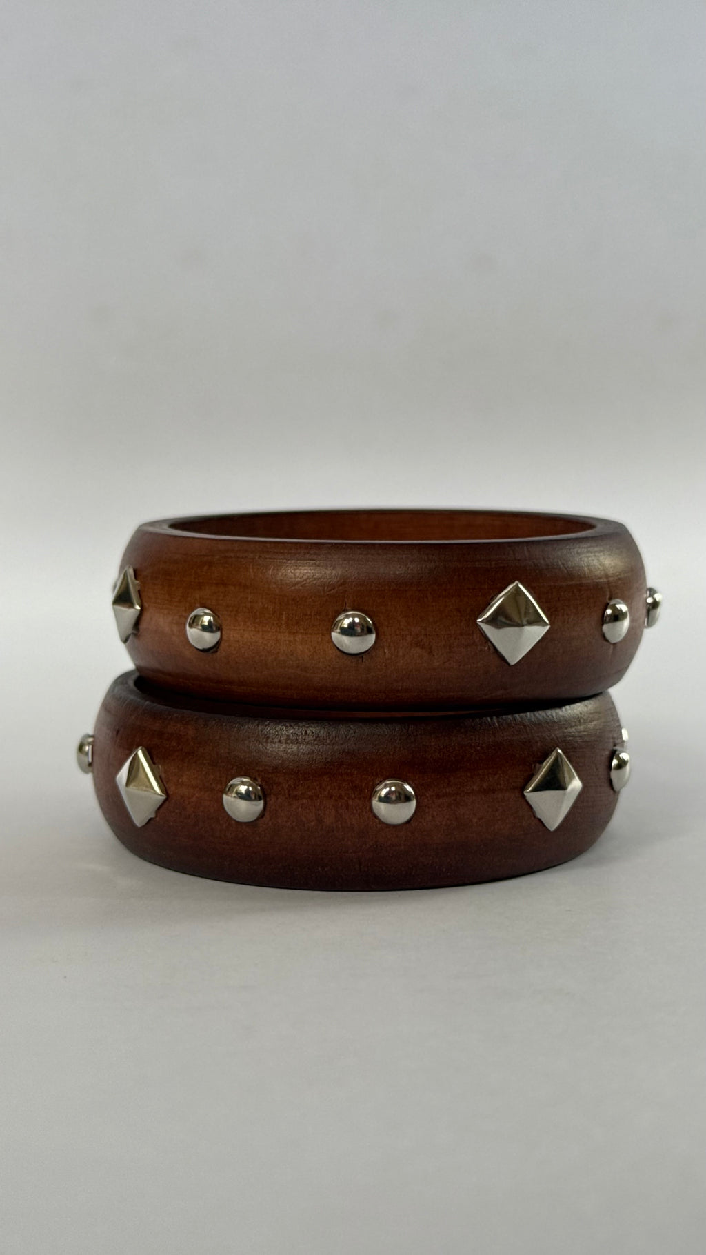 Wooden Bangle with silver studds
