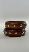 Wooden Bangle with silver studds