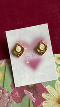 White leaf earring