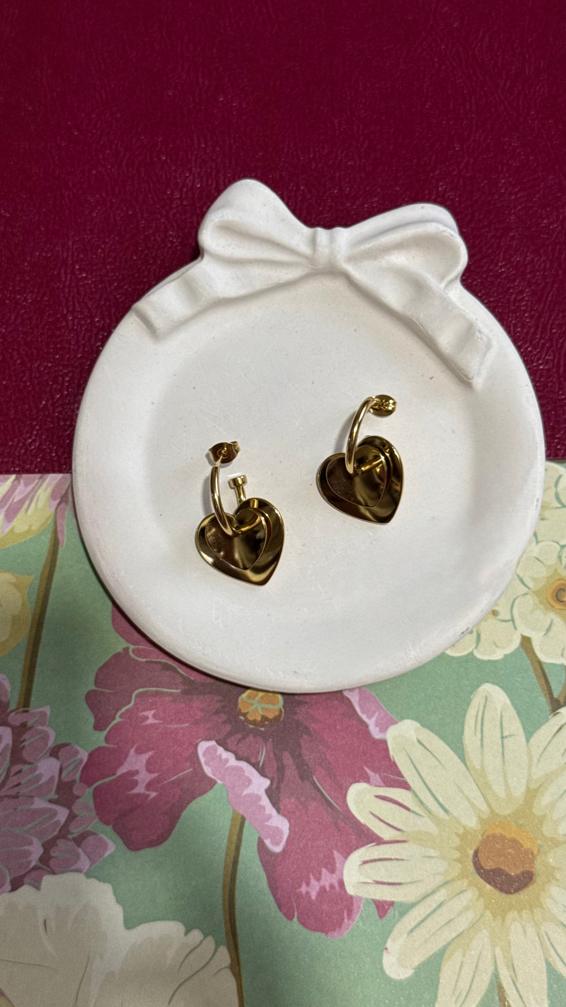 Double trouble heart earrings