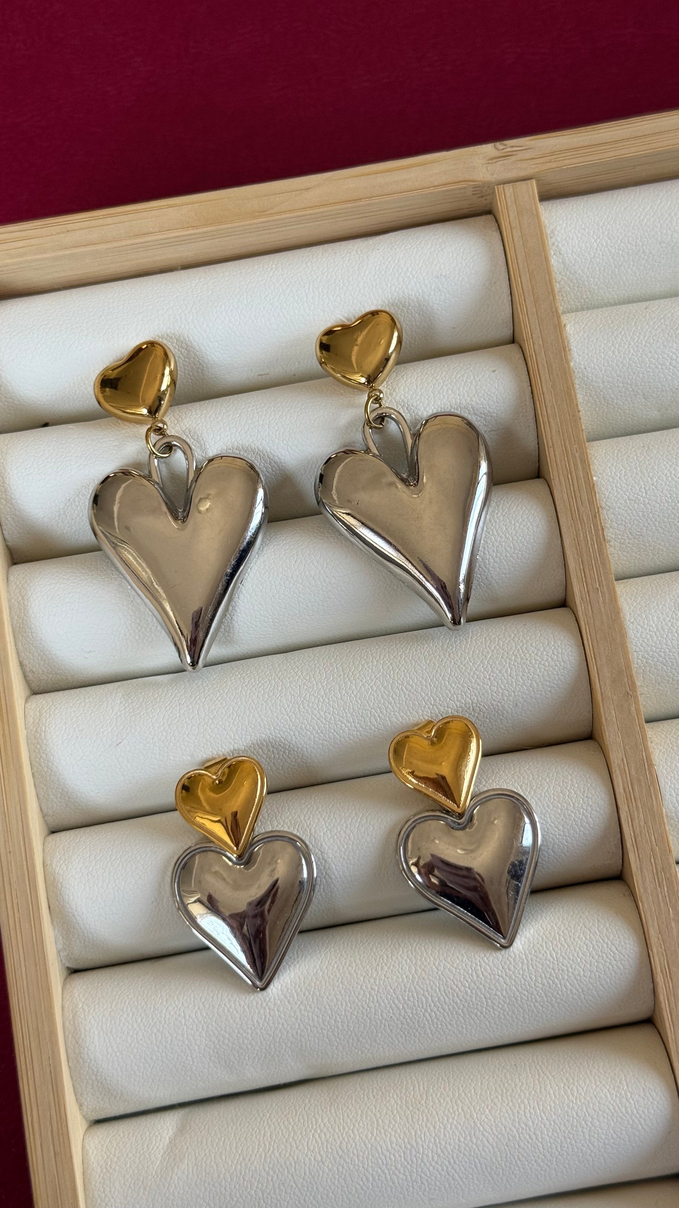 Two heart earrings