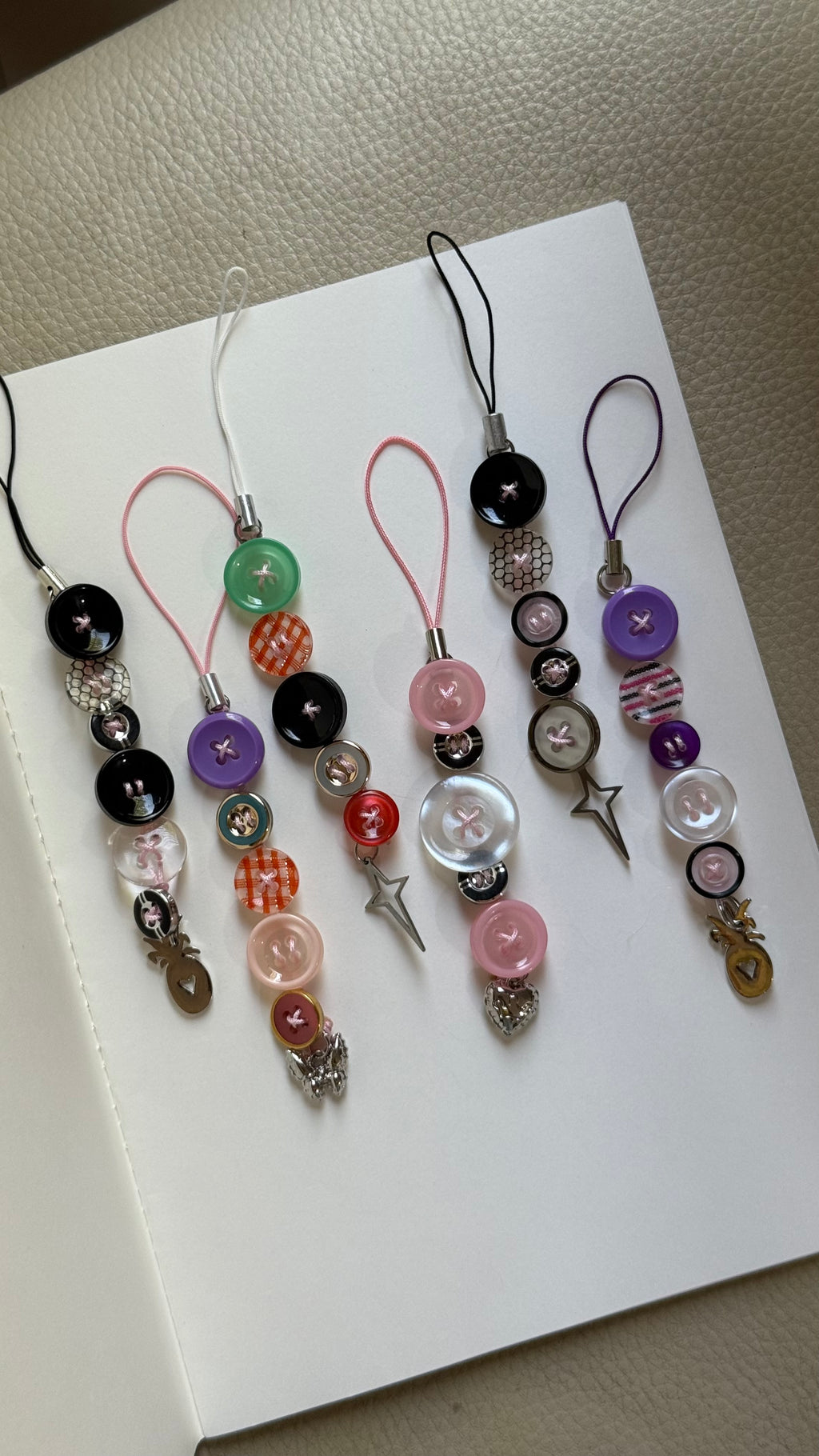 Multicolour button charm