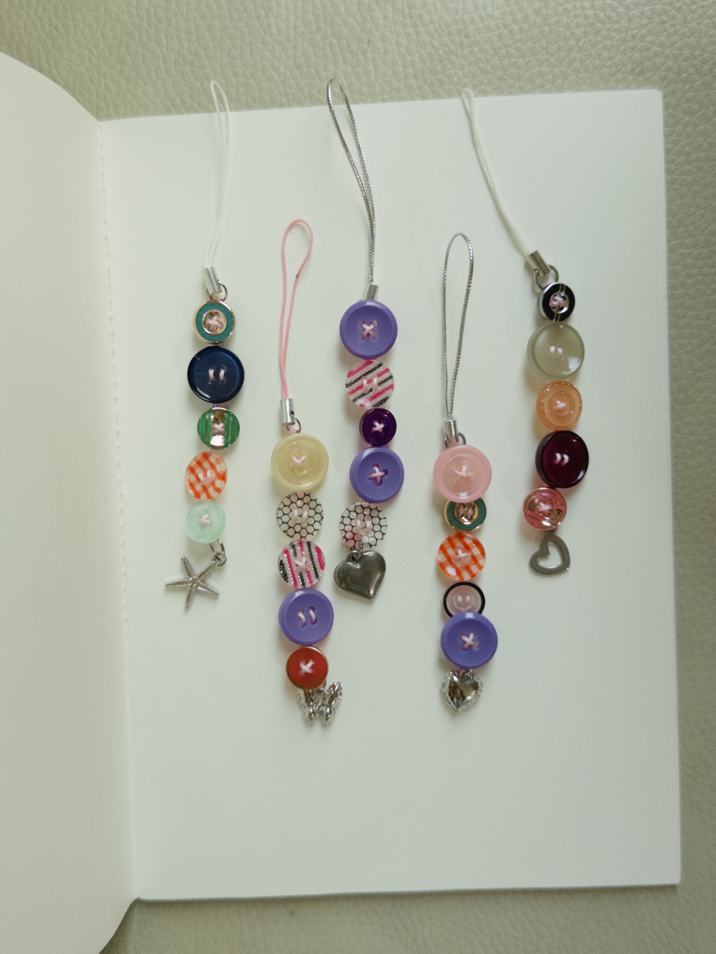 Multicolor button up charm