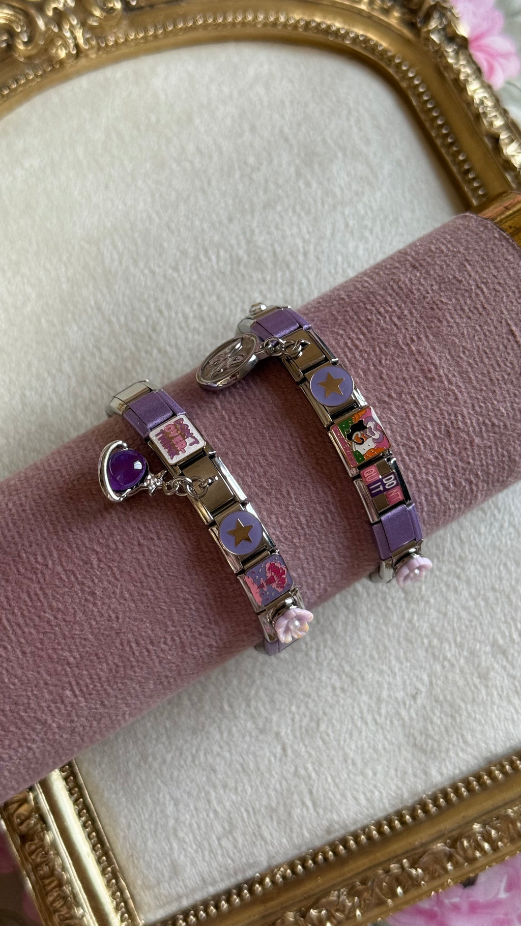 Purple theme Italian bracelet