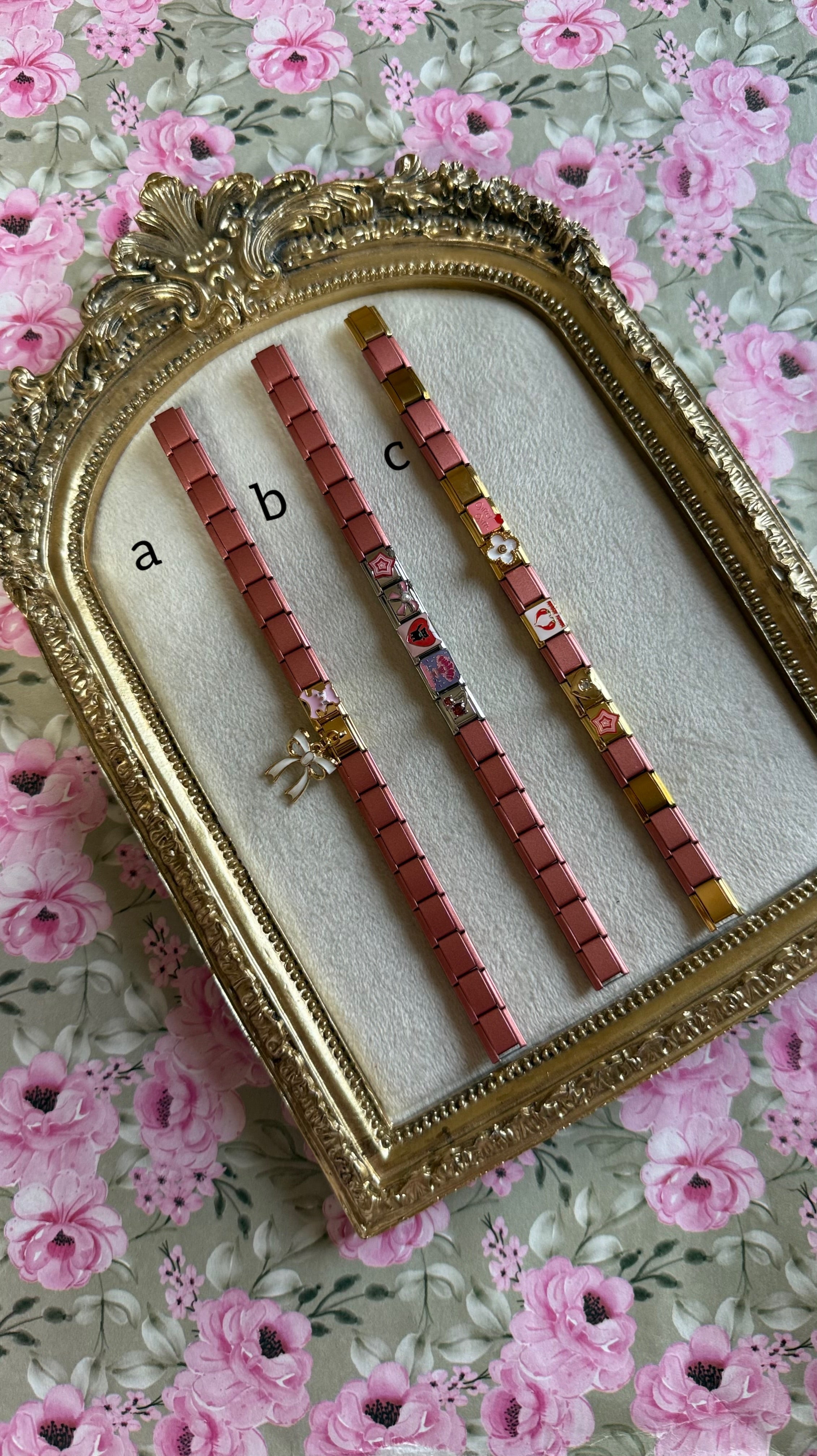Pink theme Italian bracelet