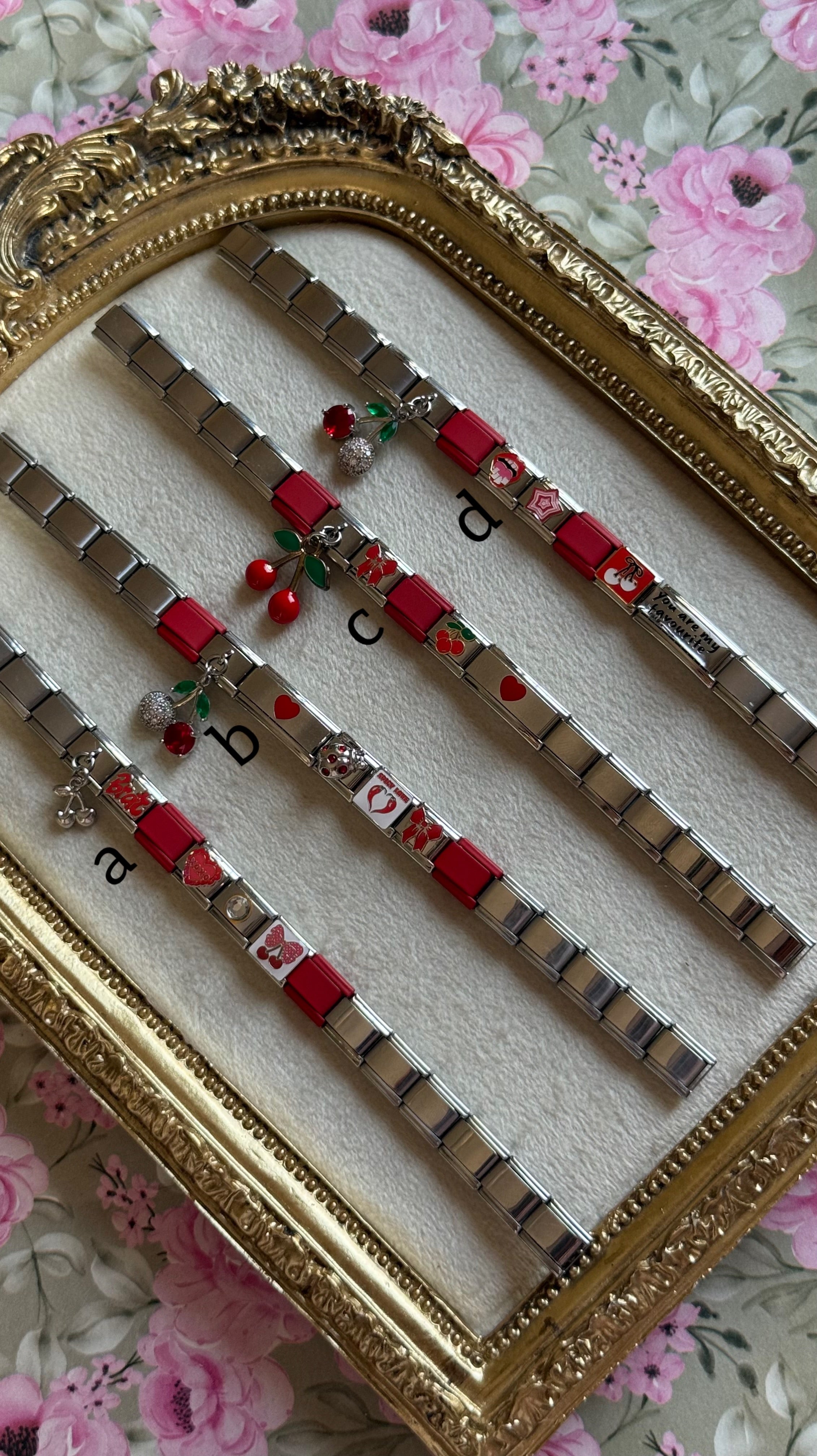 Red theme Italian bracelet