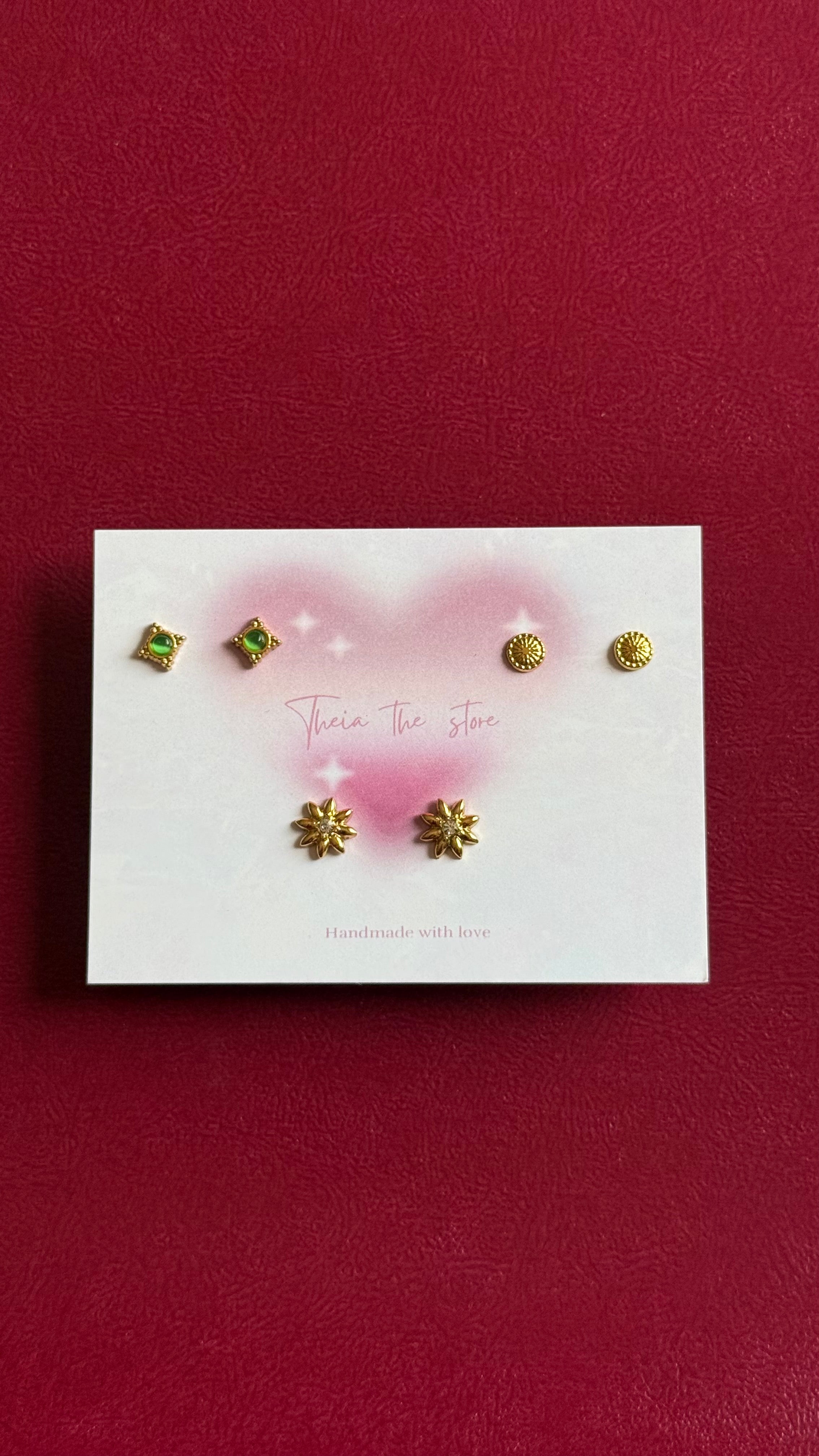 Flower leaf piercing set