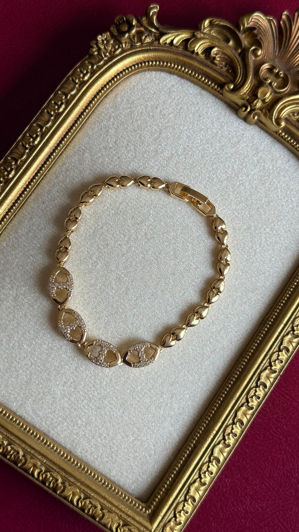 Flower heart bracelet