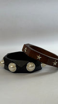 Chunky wooden Bangle with pearl and star