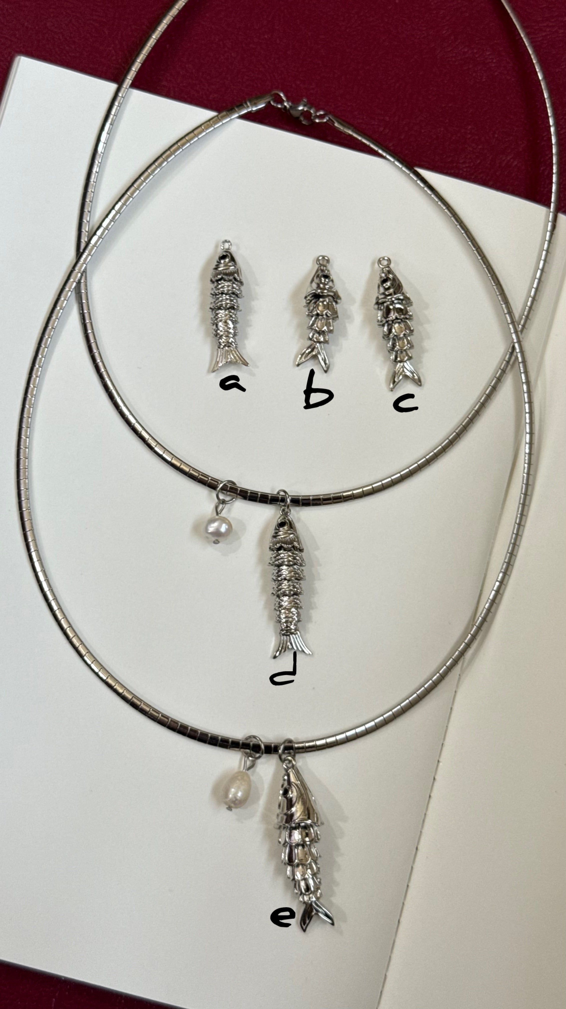Koi fish chain silver