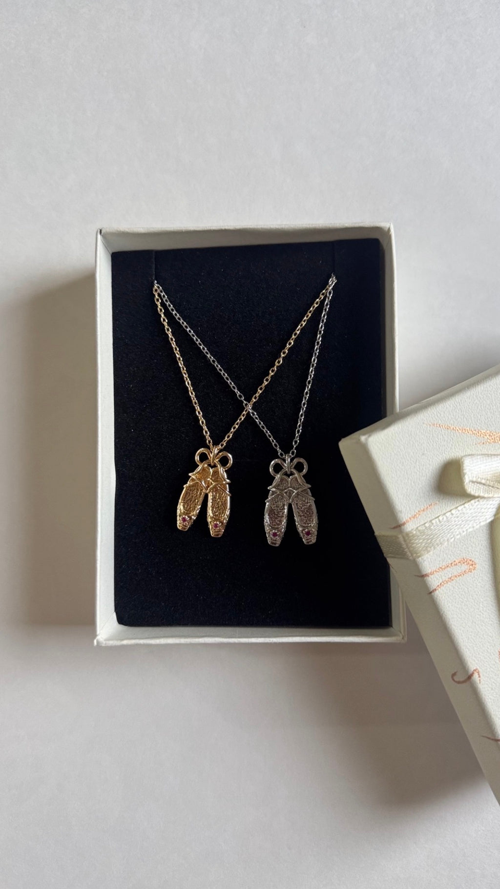 ballet shoe necklace