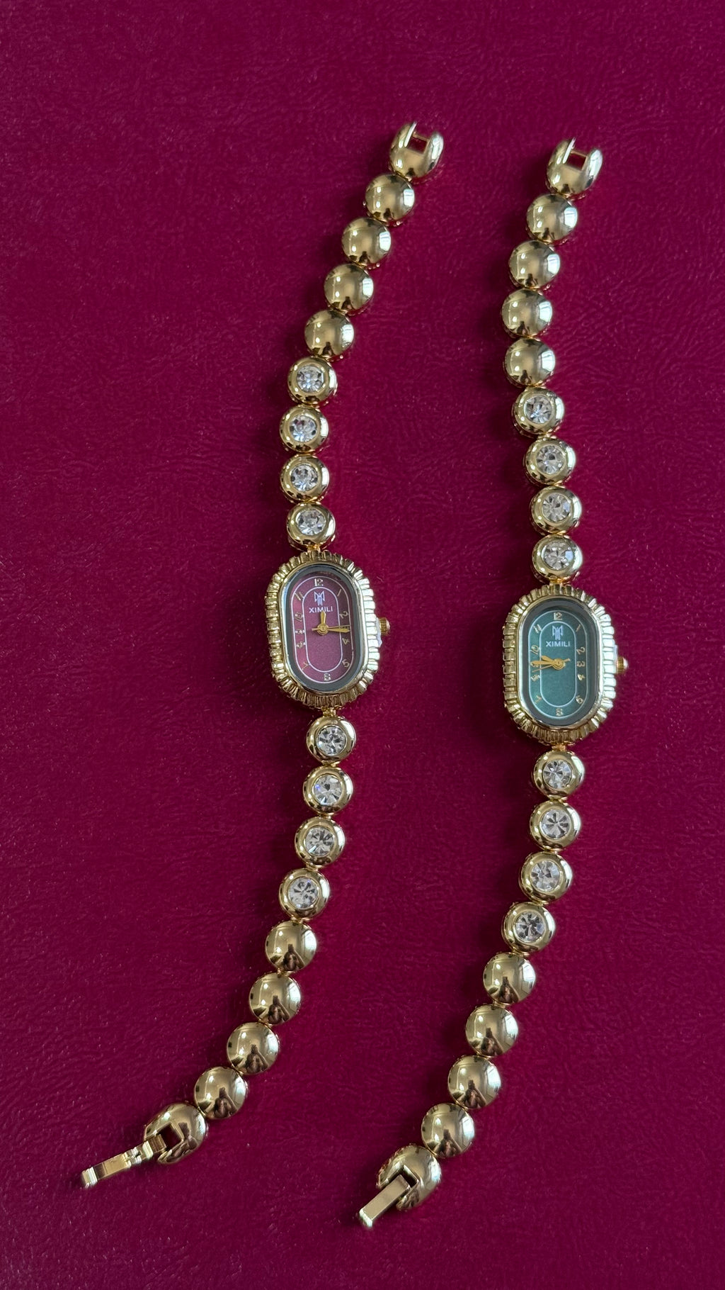Oval studded watch
