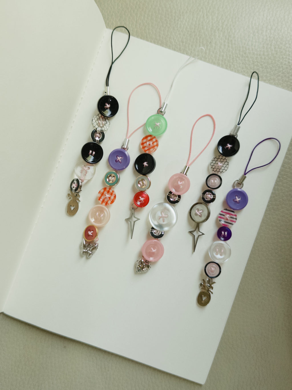 Multicolour button charm