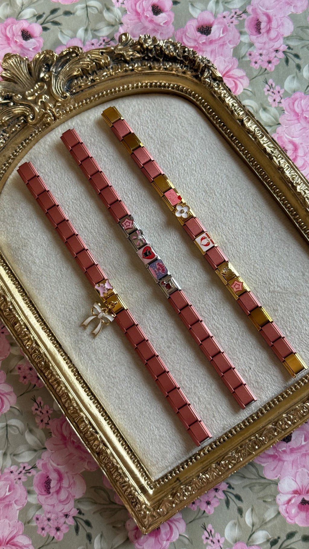 Pink theme Italian bracelet