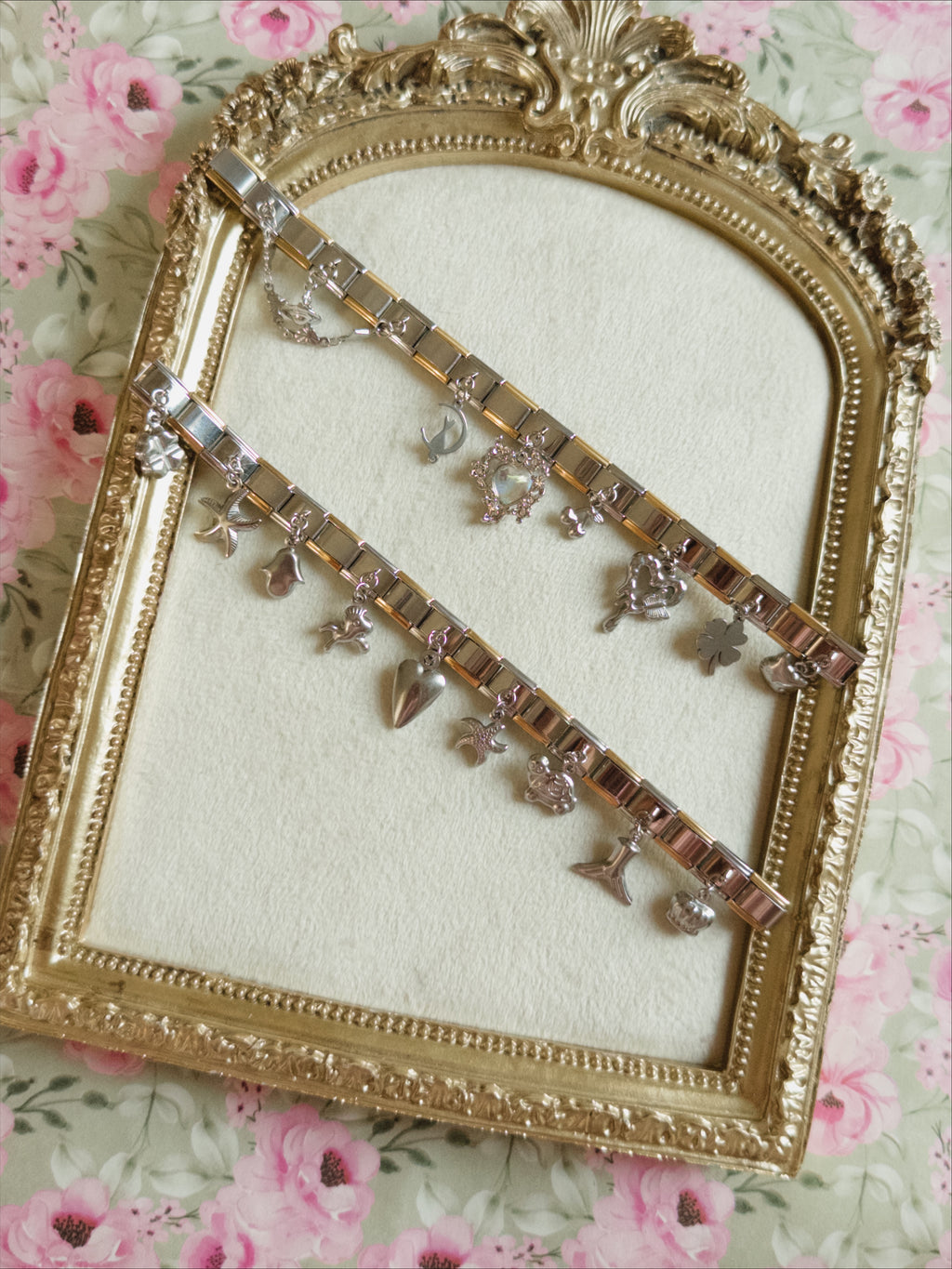 Silver hanging bracelet